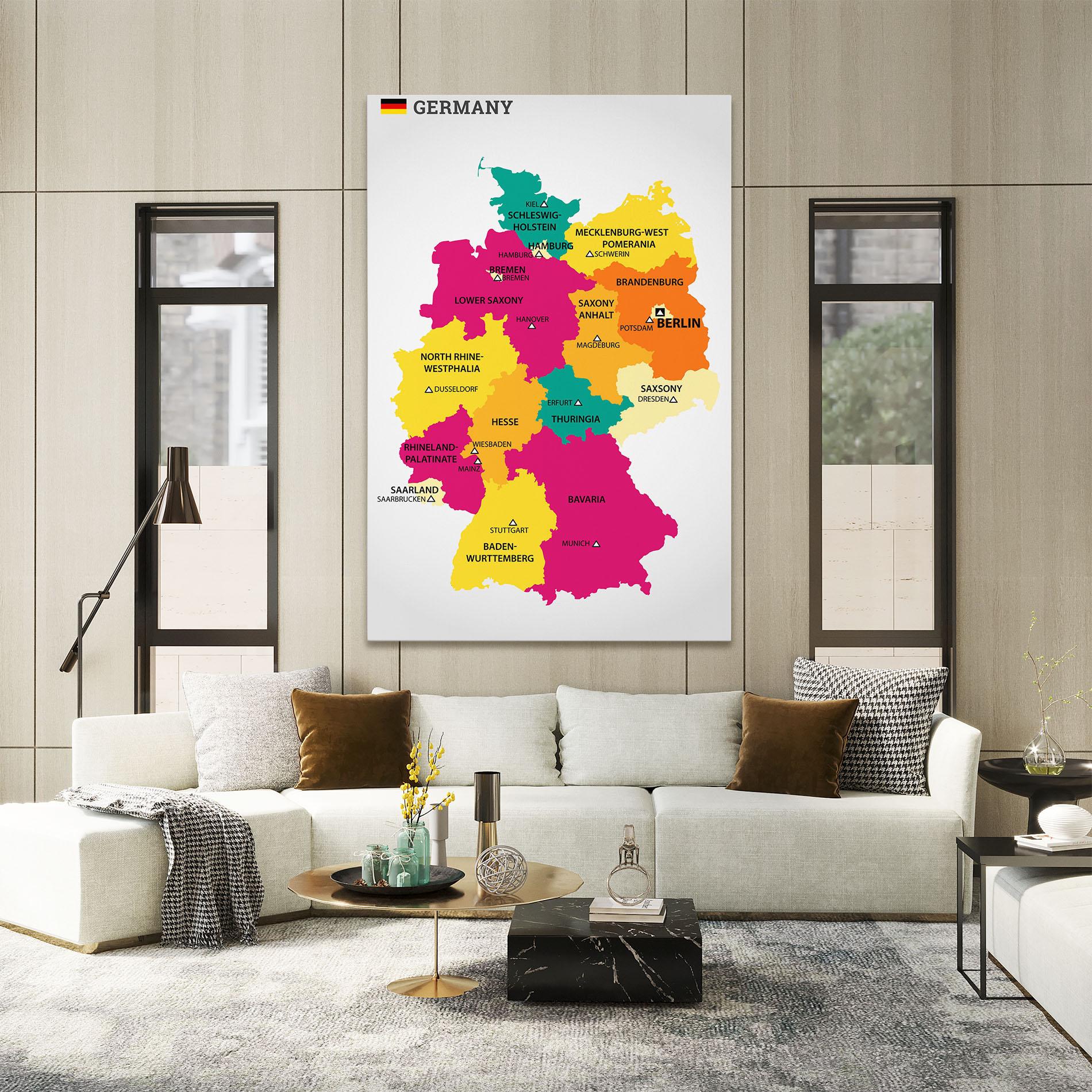 Leinwandbild Germany Color Map mockup 2