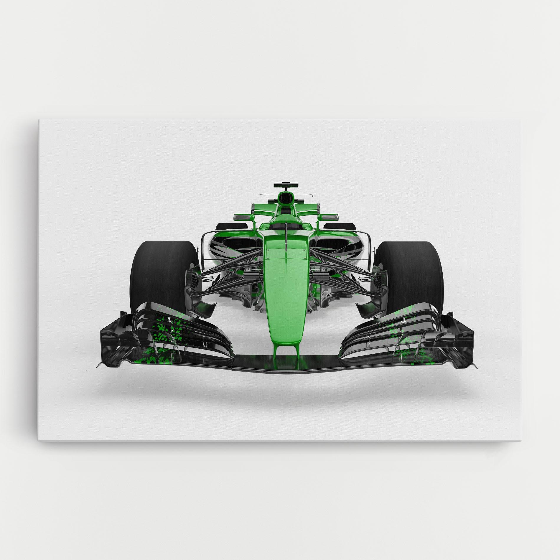 Leinwandbild Green F1 Car mockup 0