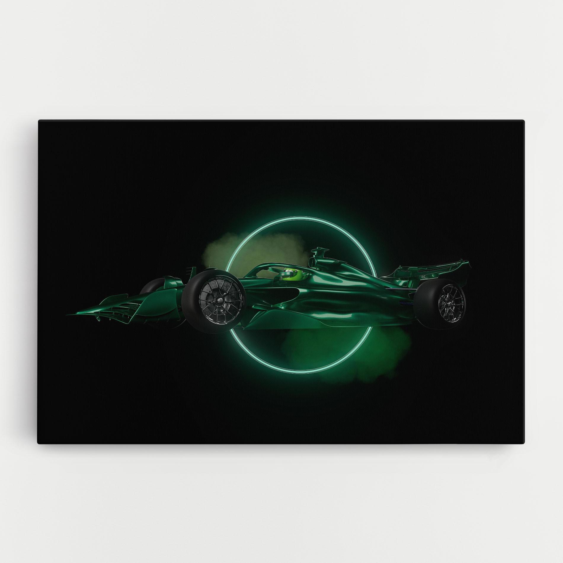 Leinwandbild Green Racing Car mockup 0