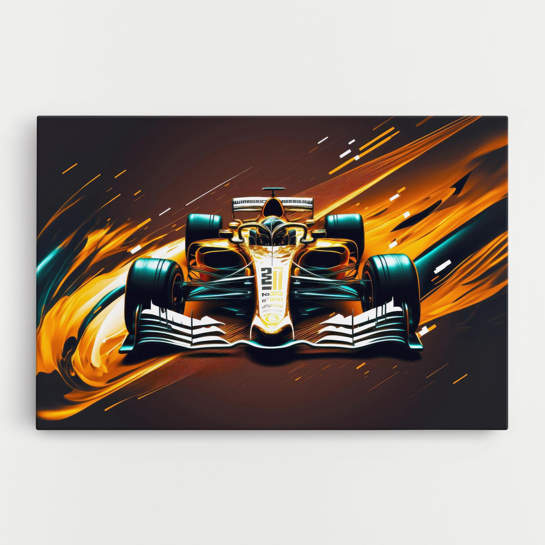 Leinwandbild Orange Racing Car mockup 0