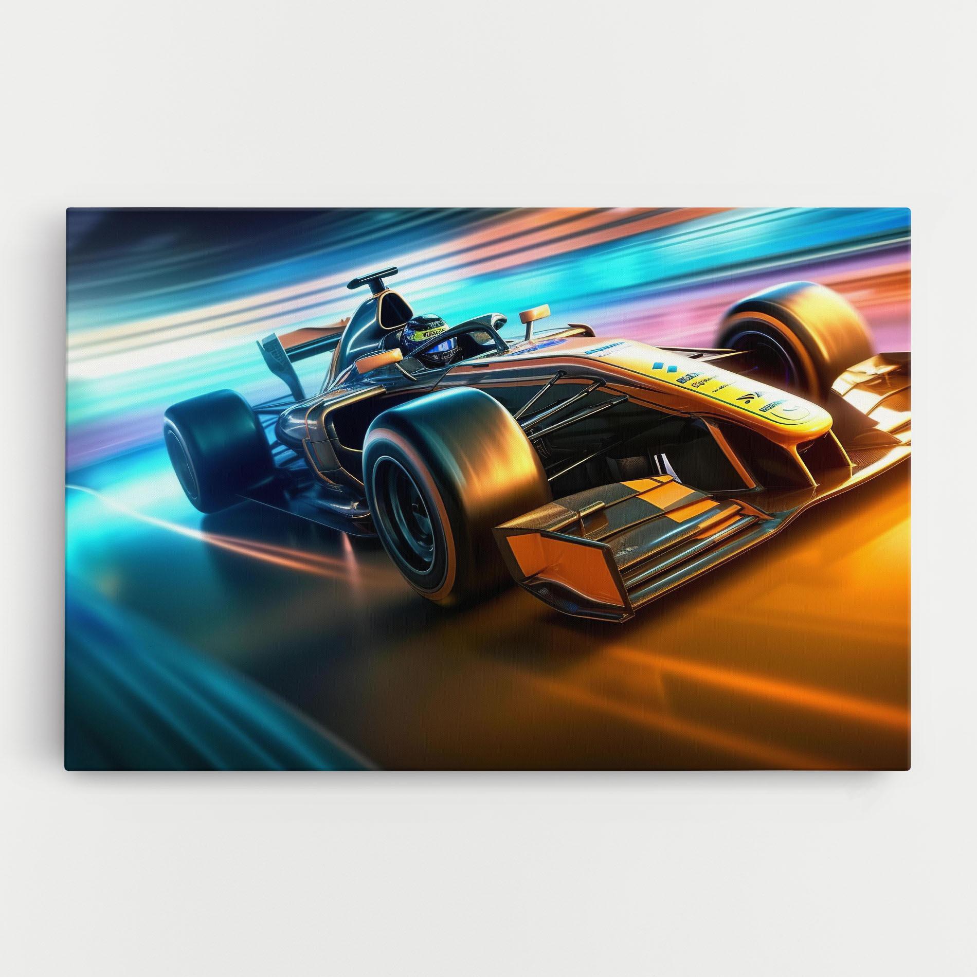 Leinwandbild Yellow Blue F1 mockup 0
