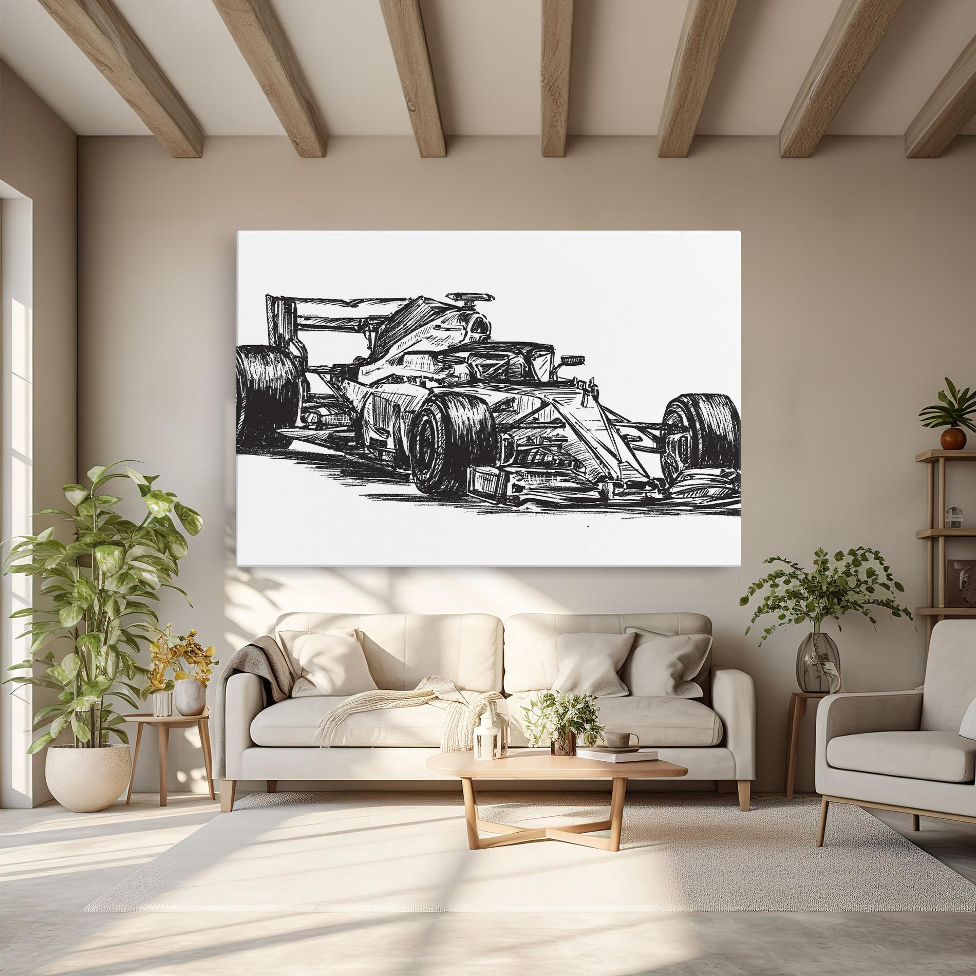 Leinwandbild Black Line F1 mockup 6