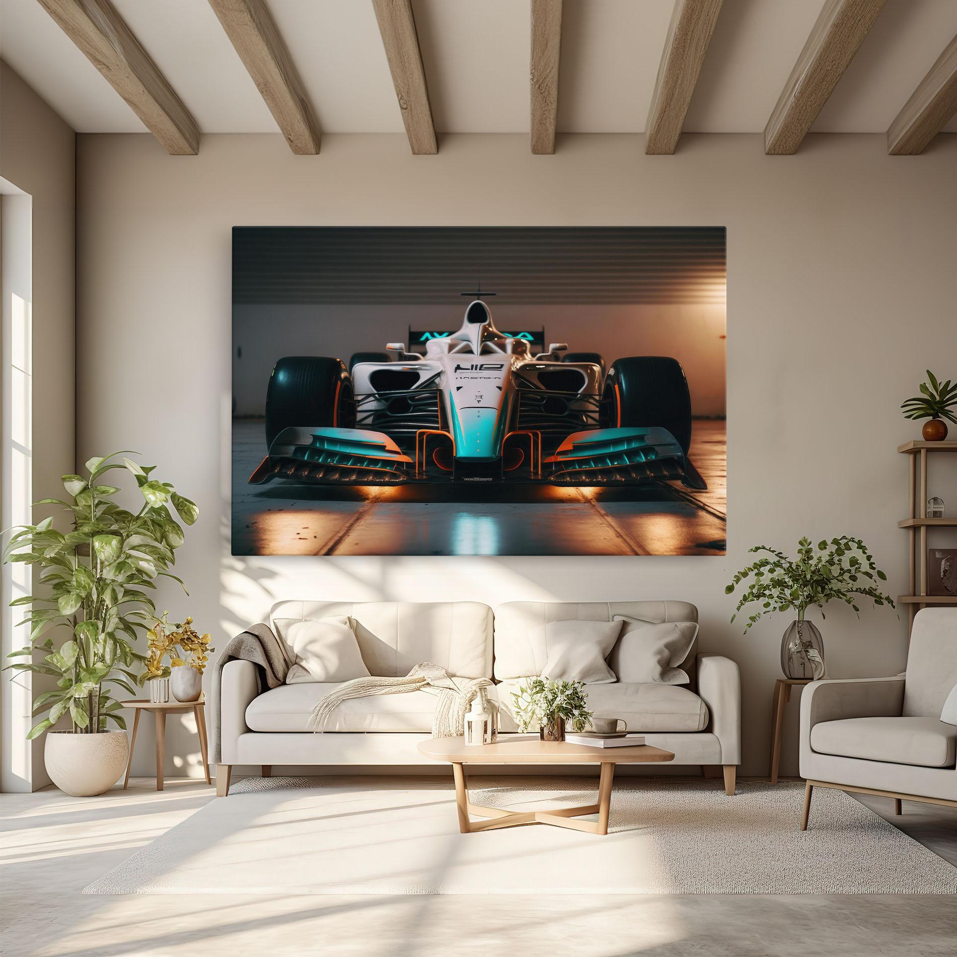 Leinwandbild Blue White F1 mockup 6