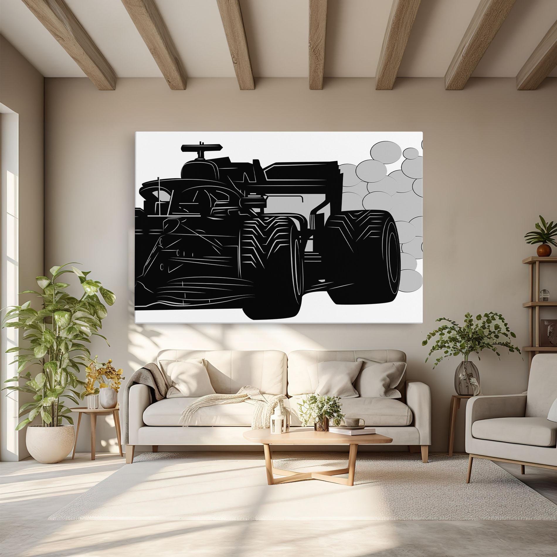 Leinwandbild Car F1 Smoke mockup 6