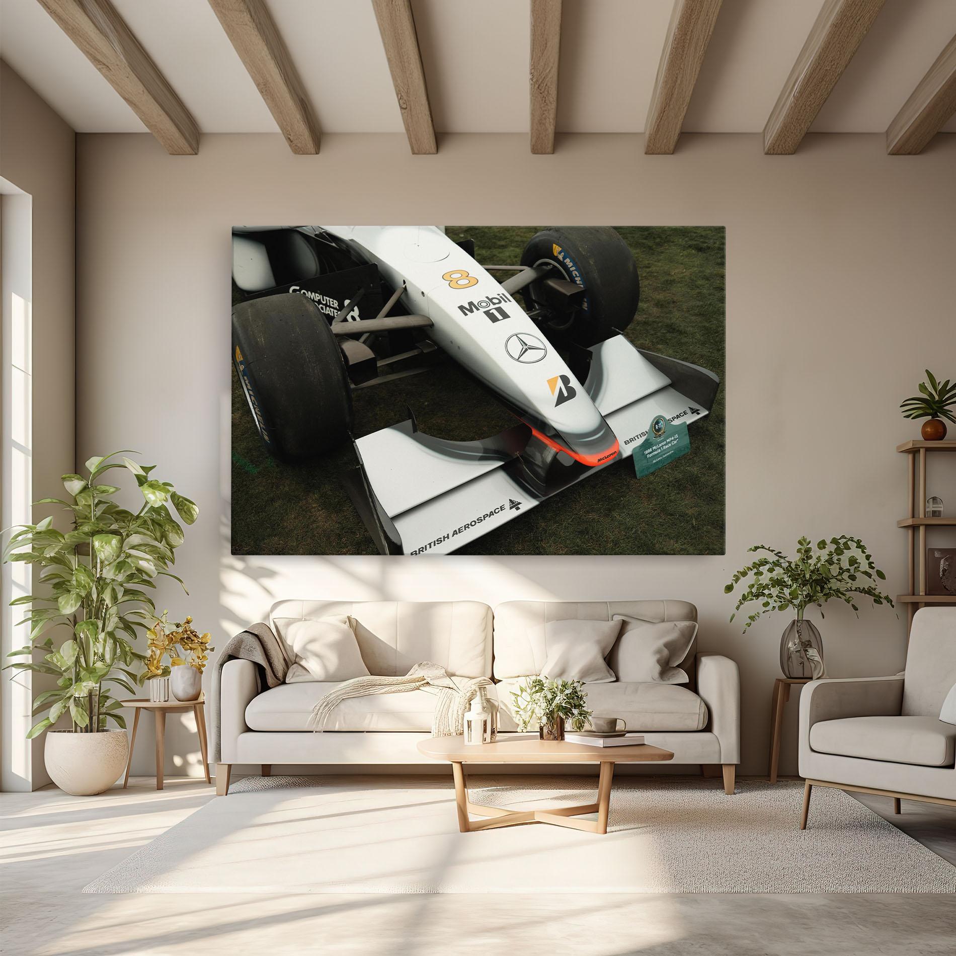 Leinwandbild White F1 Car mockup 6