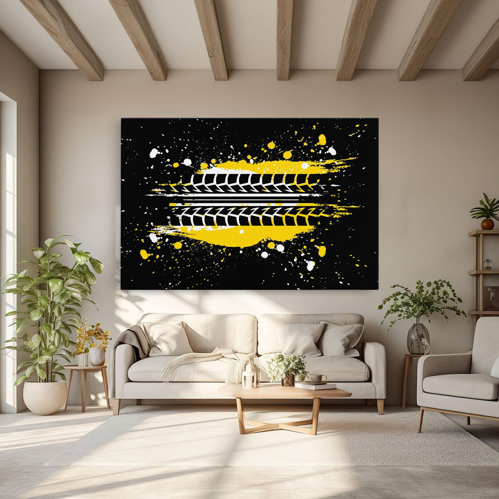 Leinwandbild Yellow Traces mockup 6