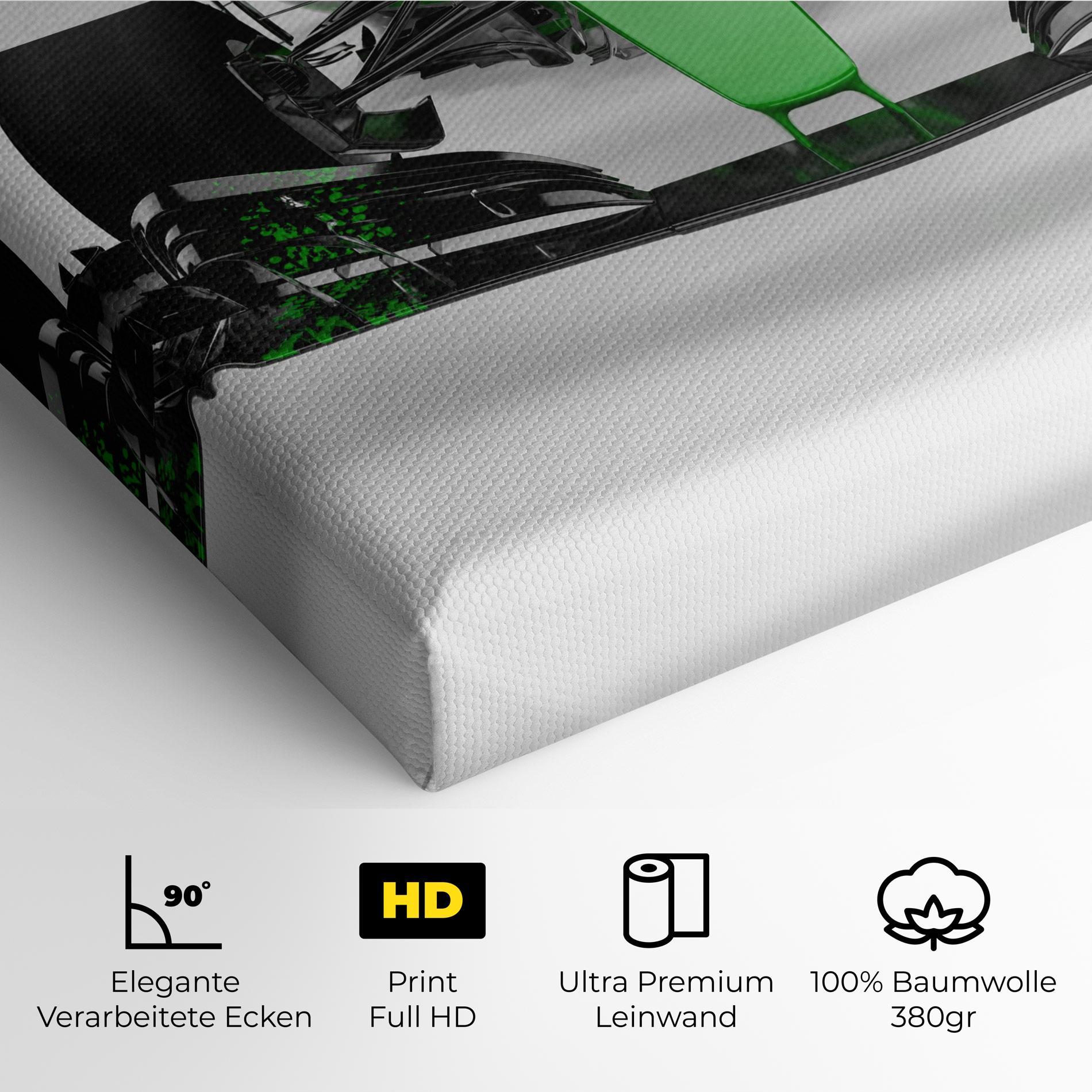 Leinwandbild Green F1 Car mockup 4