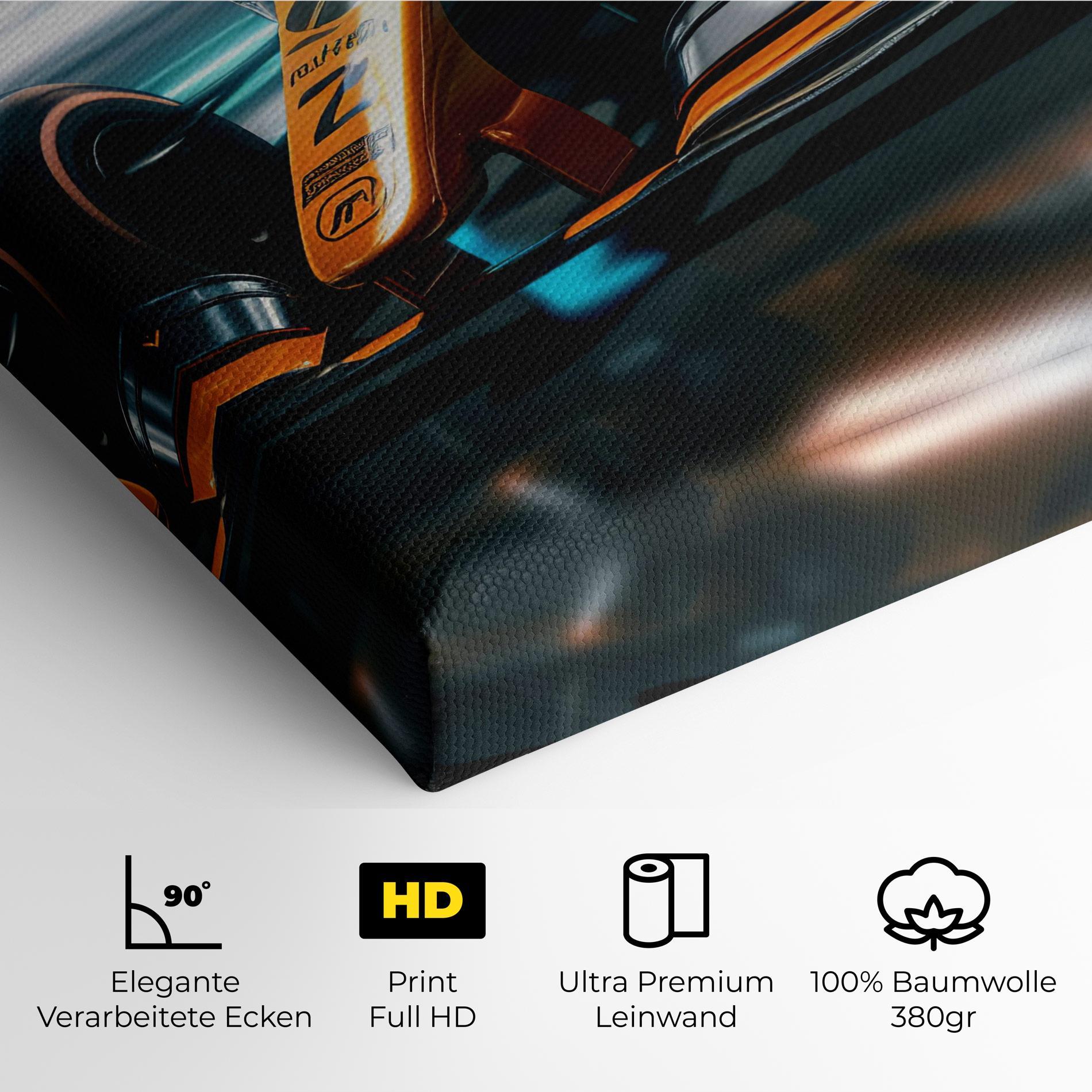 Leinwandbild Orange F1 Car mockup 4