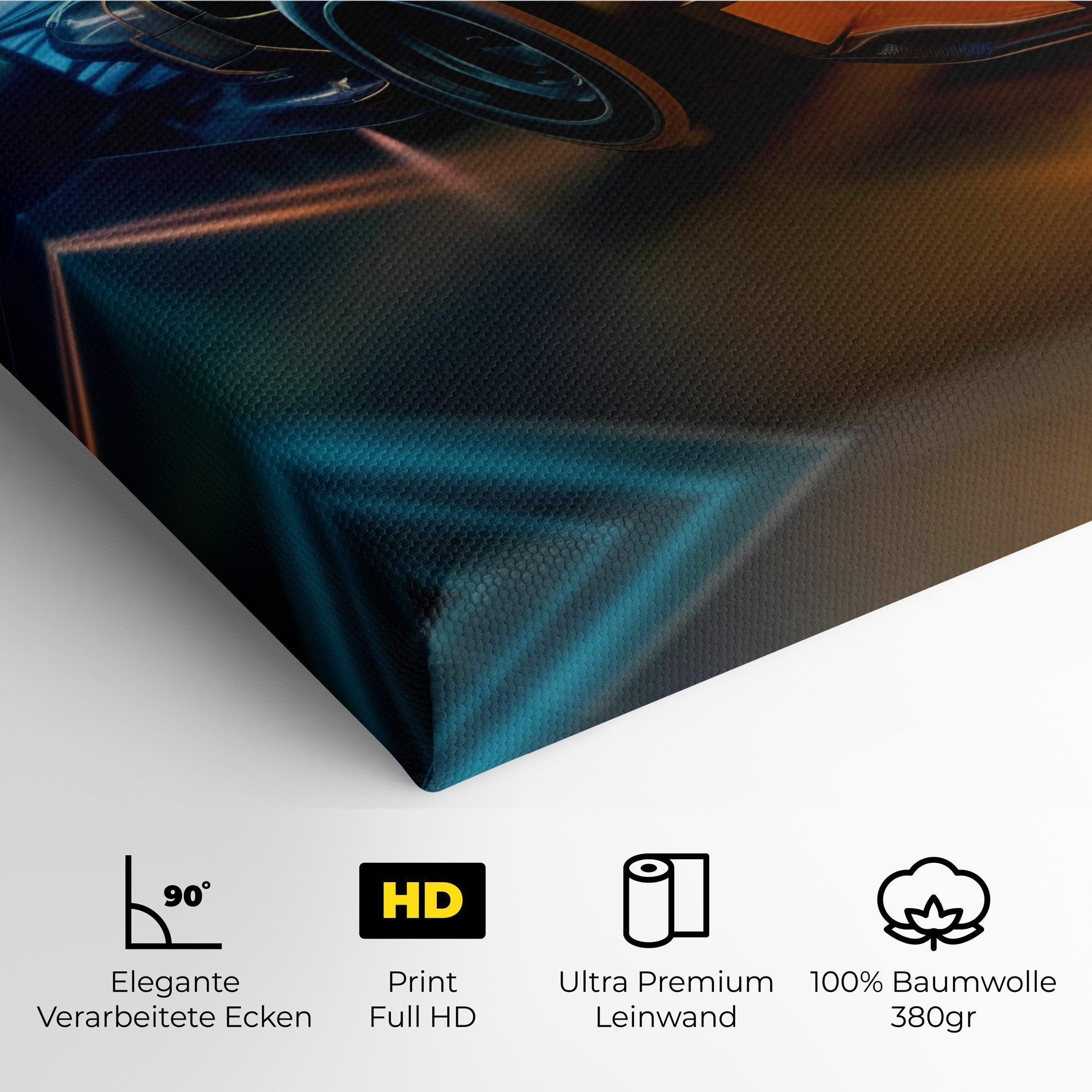 Leinwandbild Yellow Blue F1 mockup 4