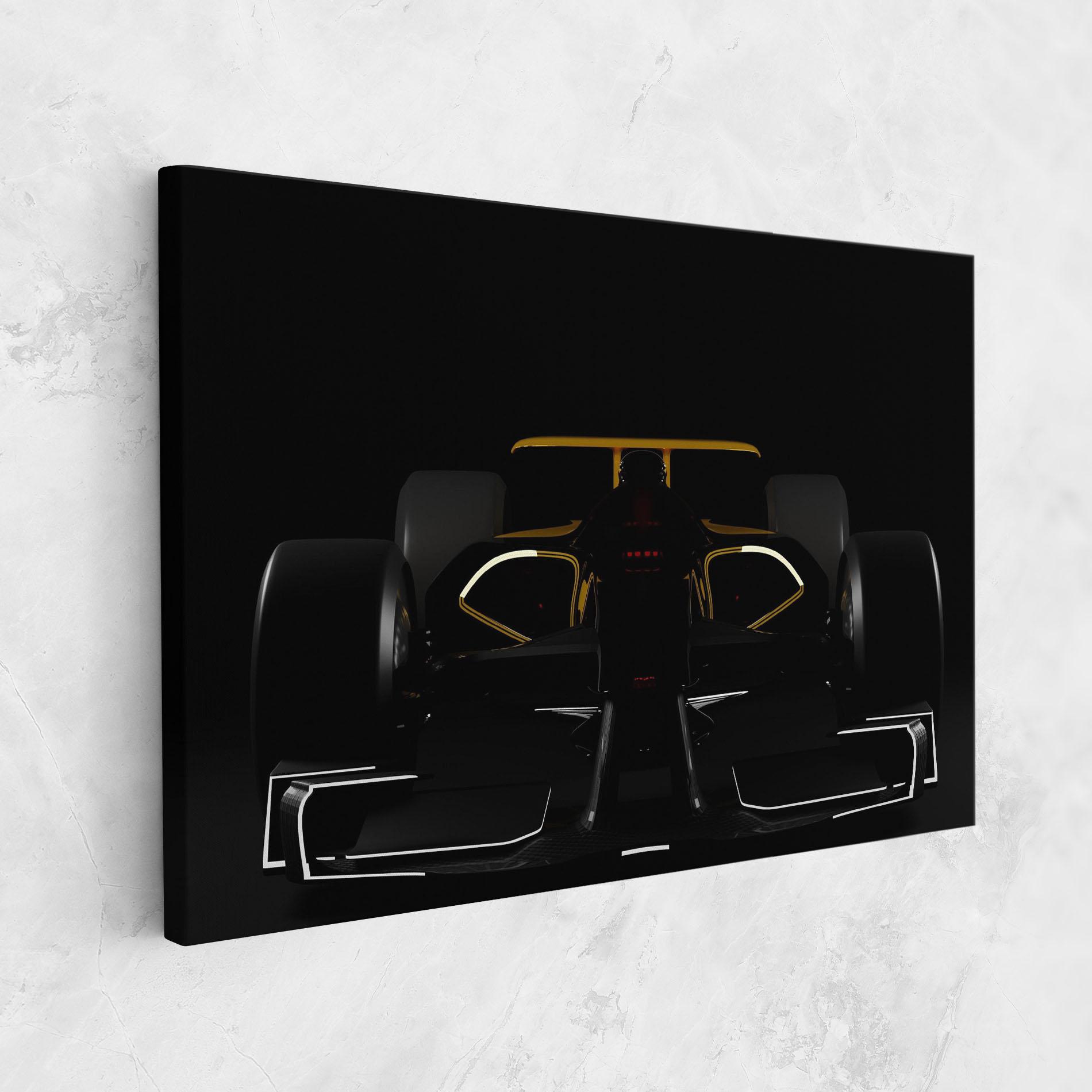Leinwandbild Dark F1 Car mockup 1
