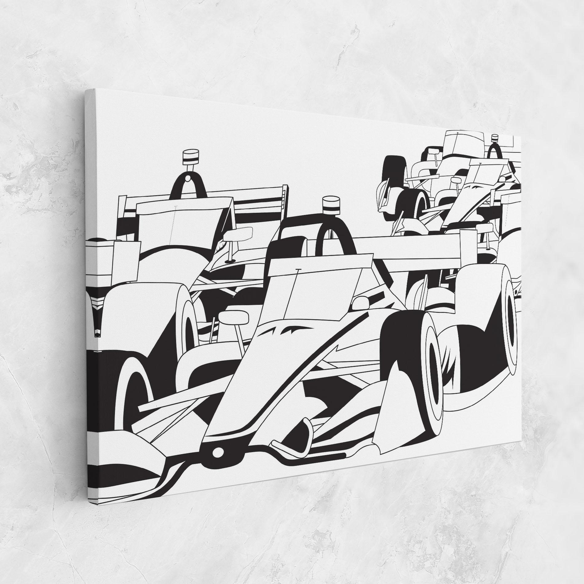 Leinwandbild Grand Prix Cars mockup 1