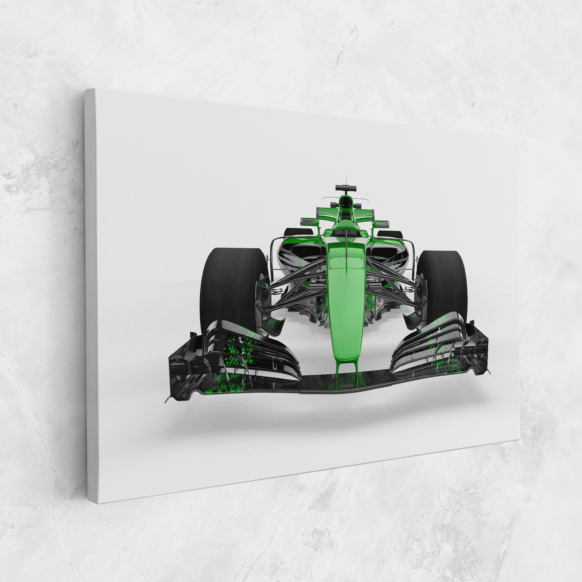 Leinwandbild Green F1 Car mockup 1