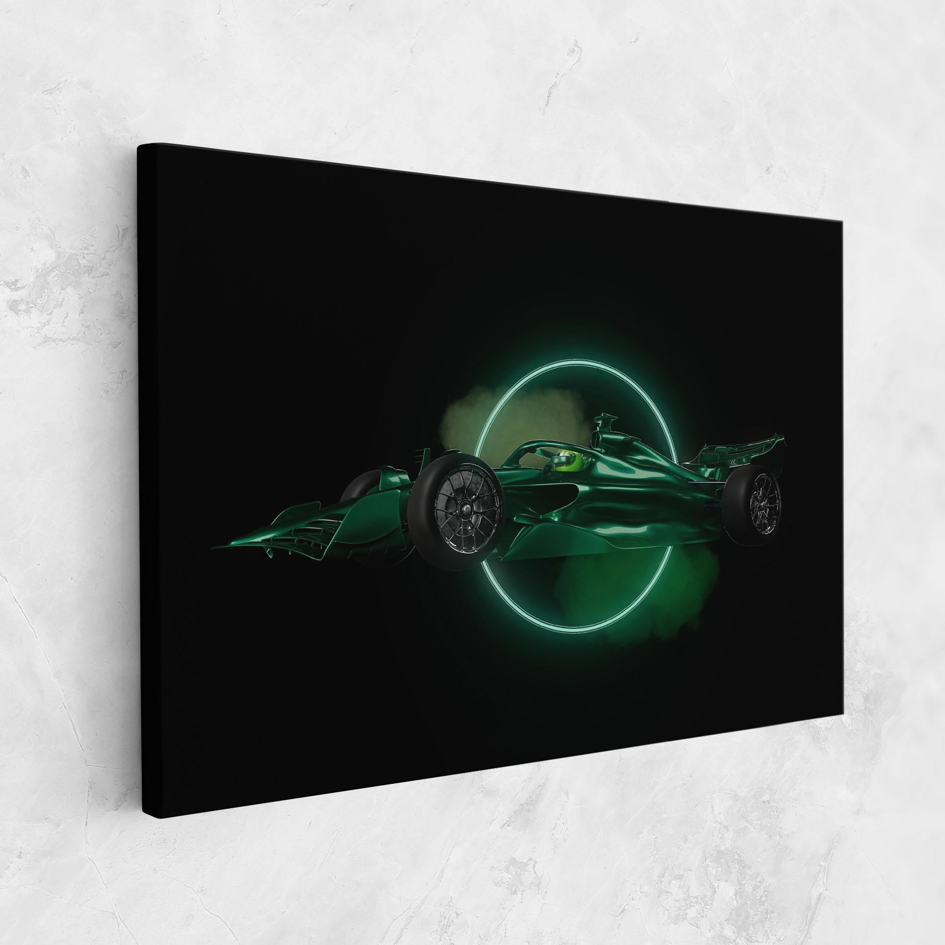 Leinwandbild Green Racing Car mockup 1