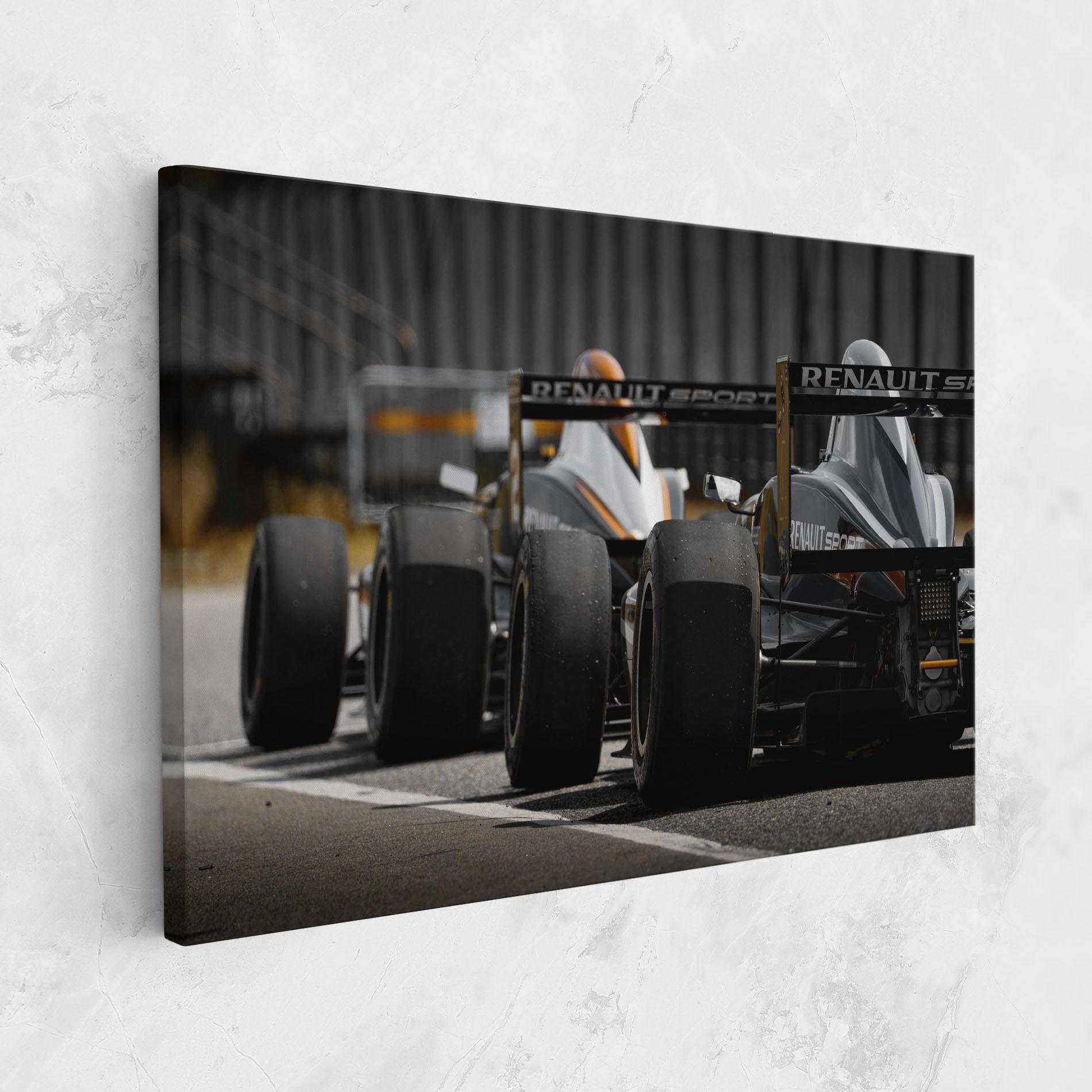 Leinwandbild Grey F1 Cars mockup 1
