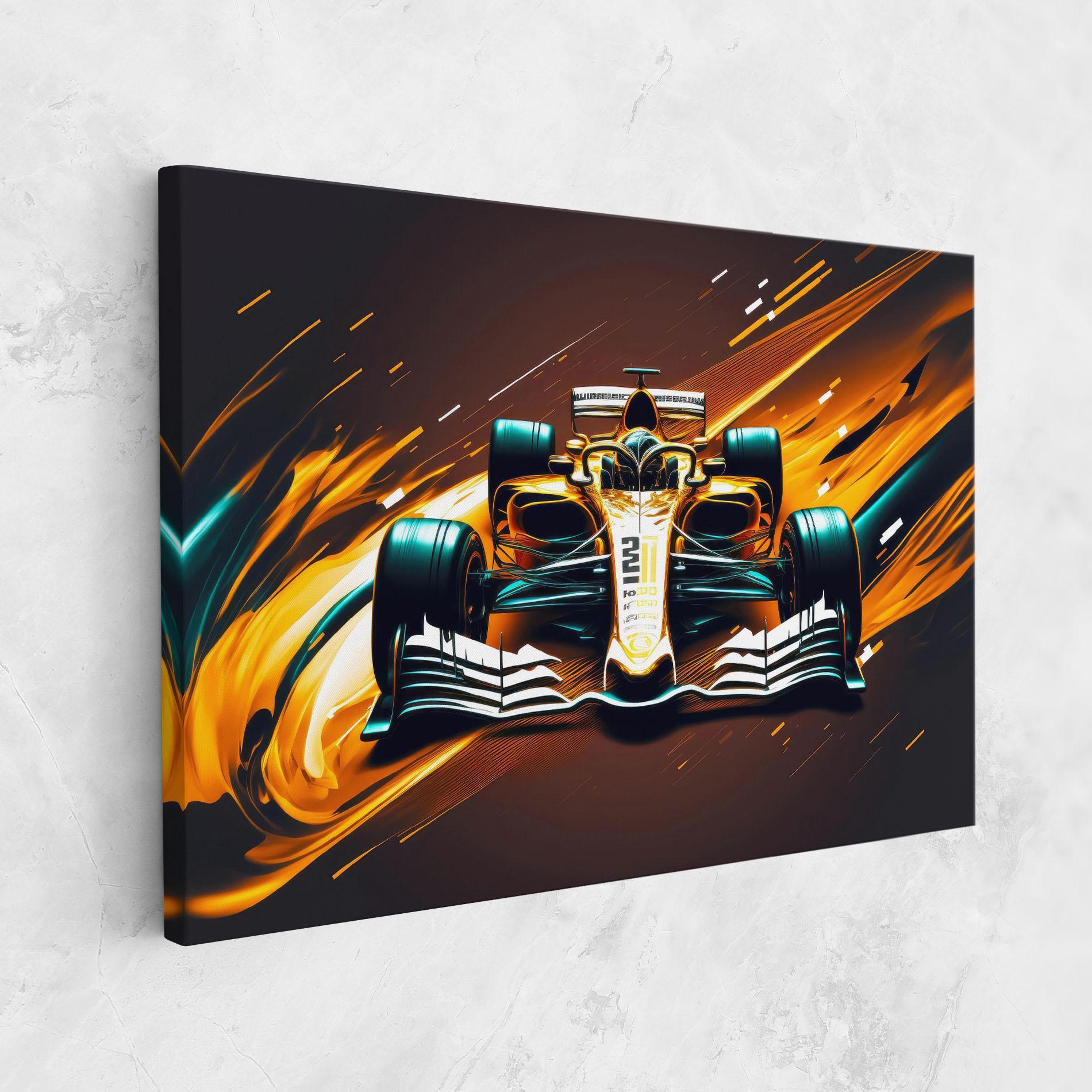 Leinwandbild Orange Racing Car mockup 1