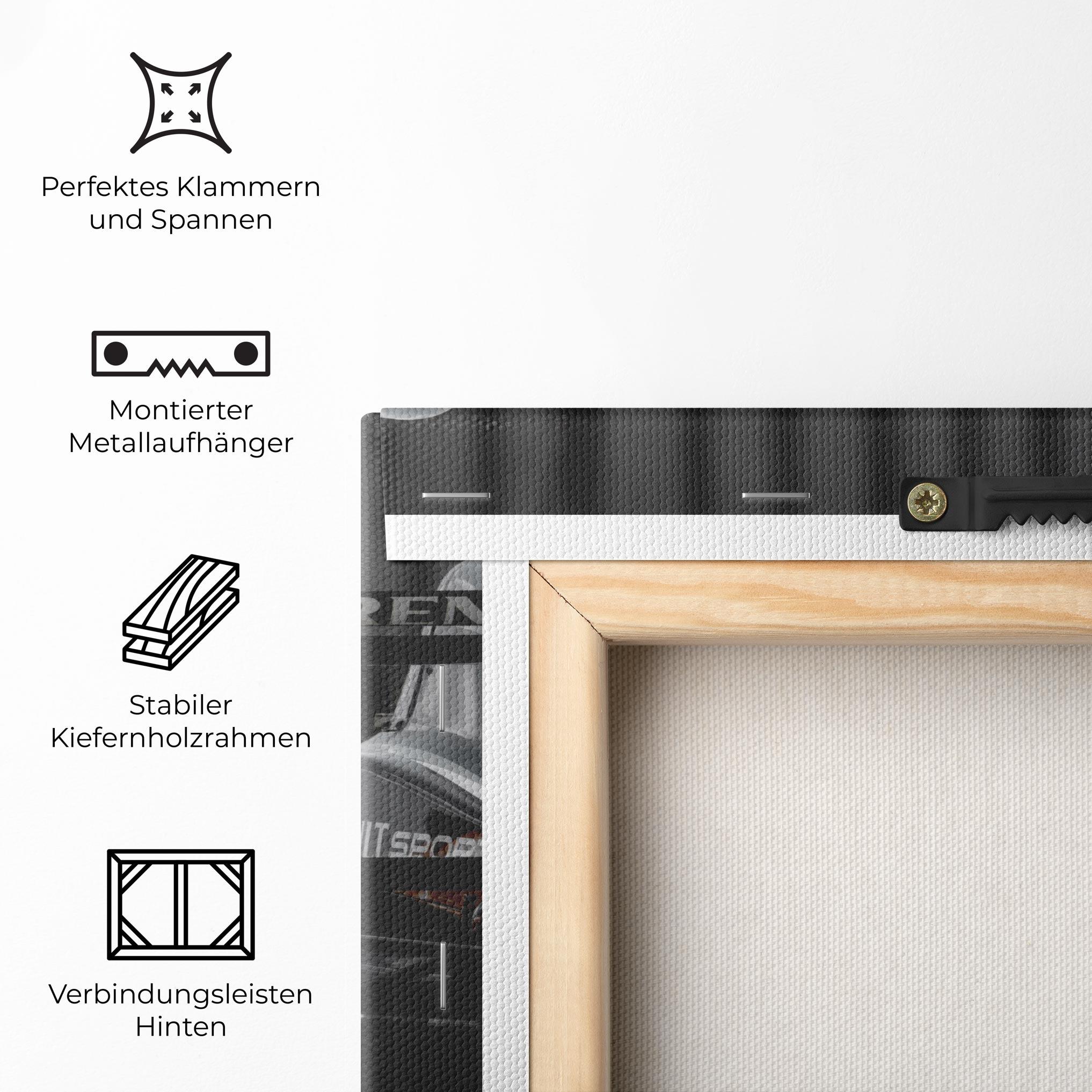 Leinwandbild Grey F1 Cars mockup 5