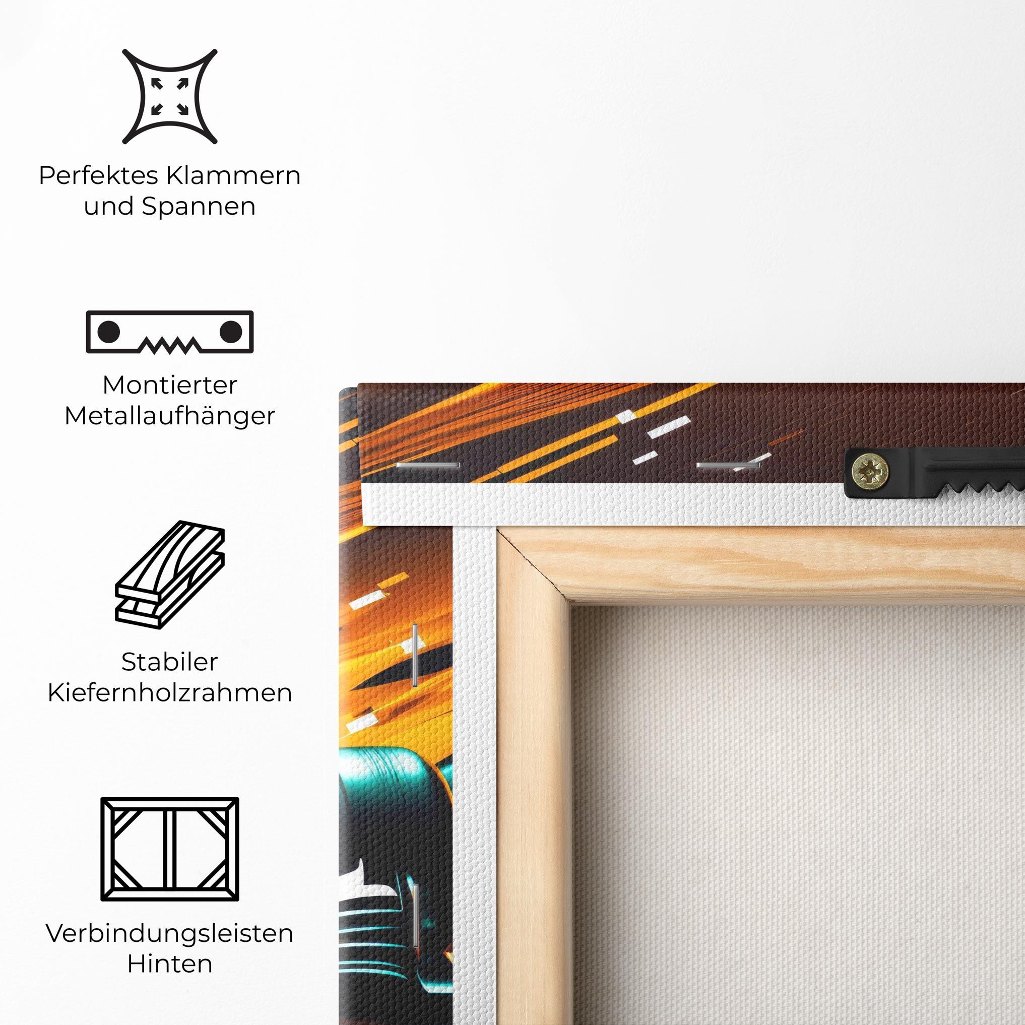 Leinwandbild Orange Racing Car mockup 5