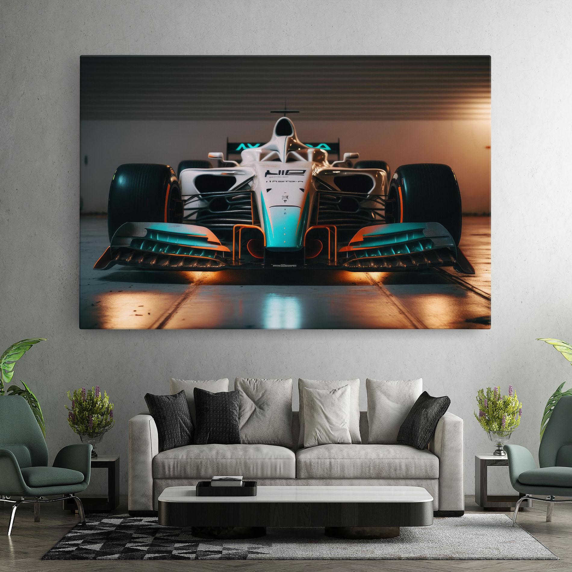 Leinwandbild Blue White F1 mockup 7