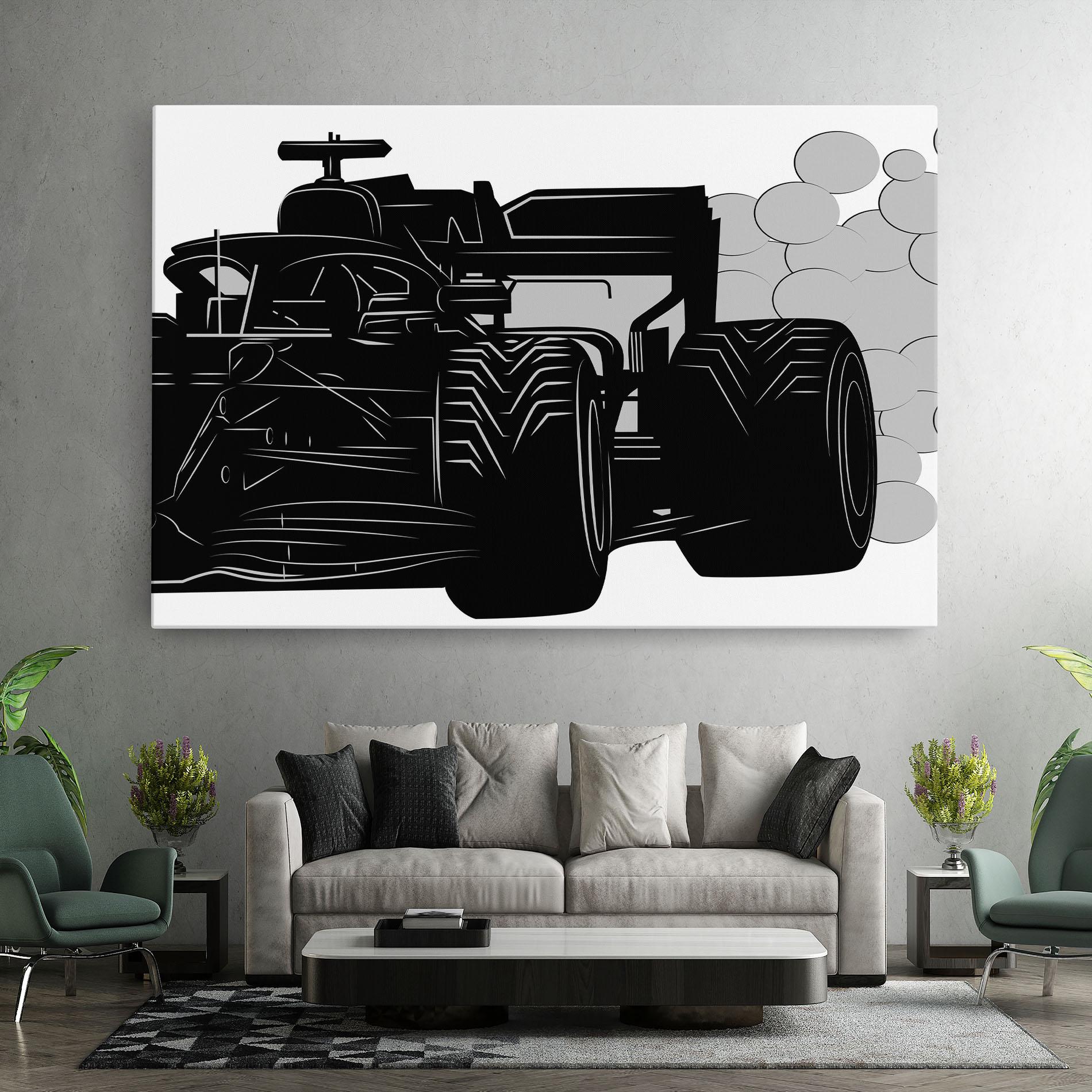 Leinwandbild Car F1 Smoke mockup 7