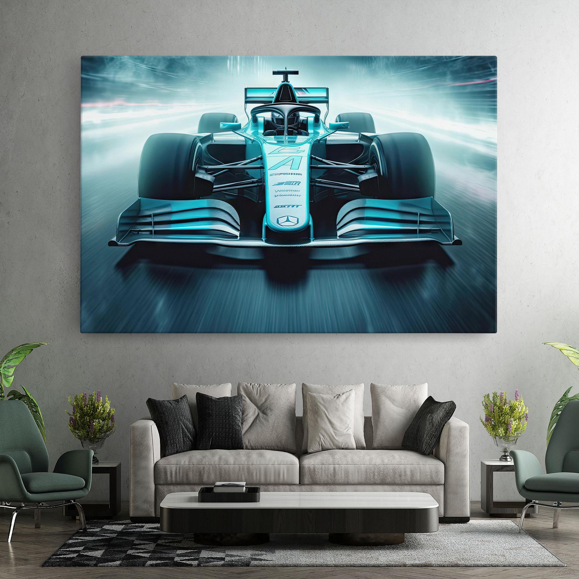 Leinwandbild F1 Smoke Cars mockup 7