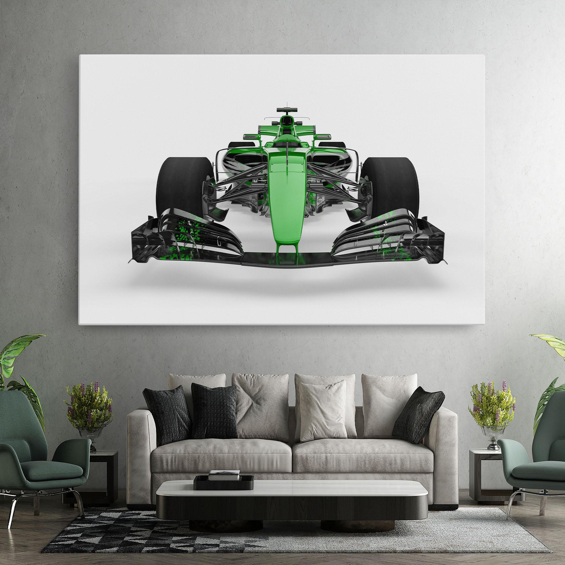 Leinwandbild Green F1 Car mockup 7