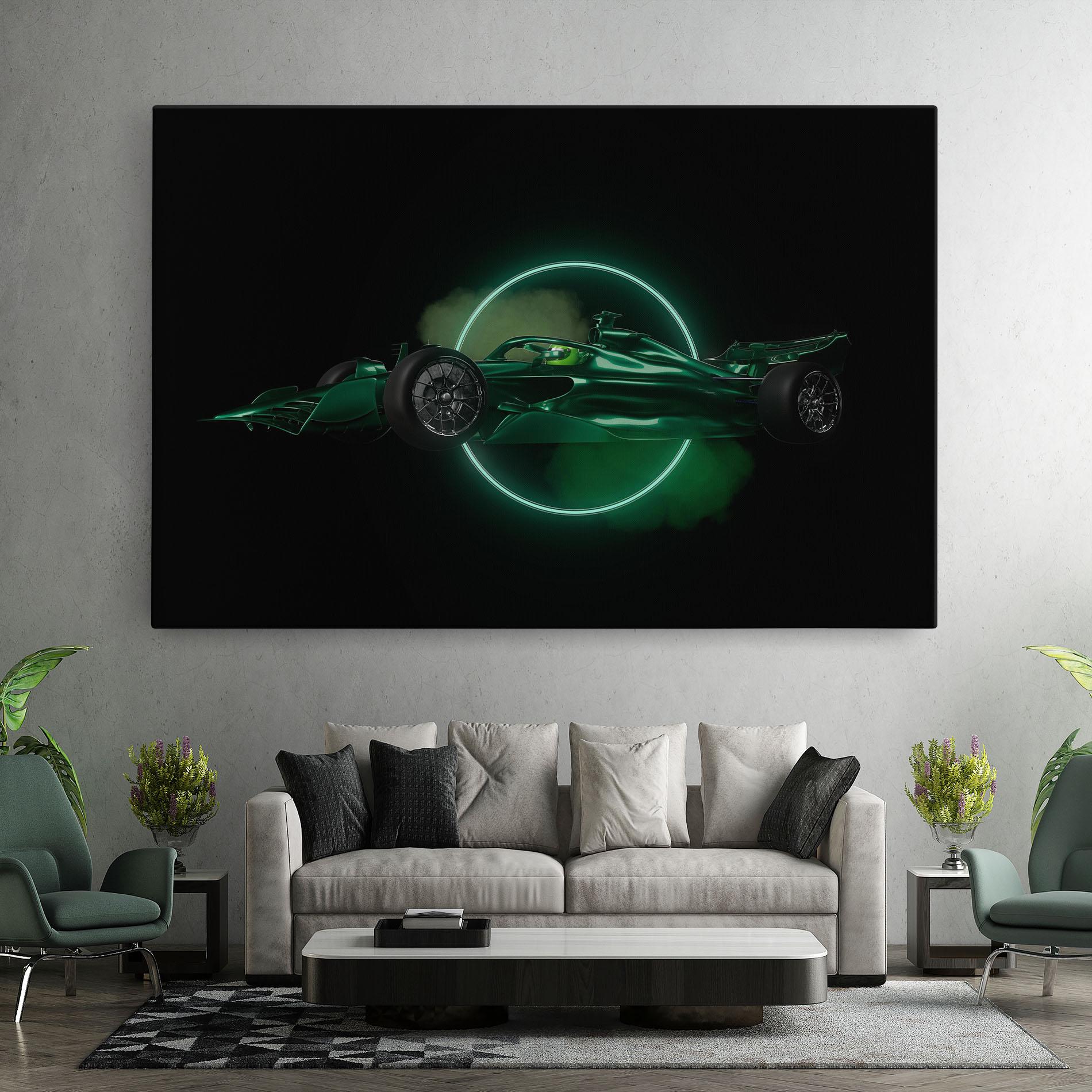 Leinwandbild Green Racing Car mockup 7