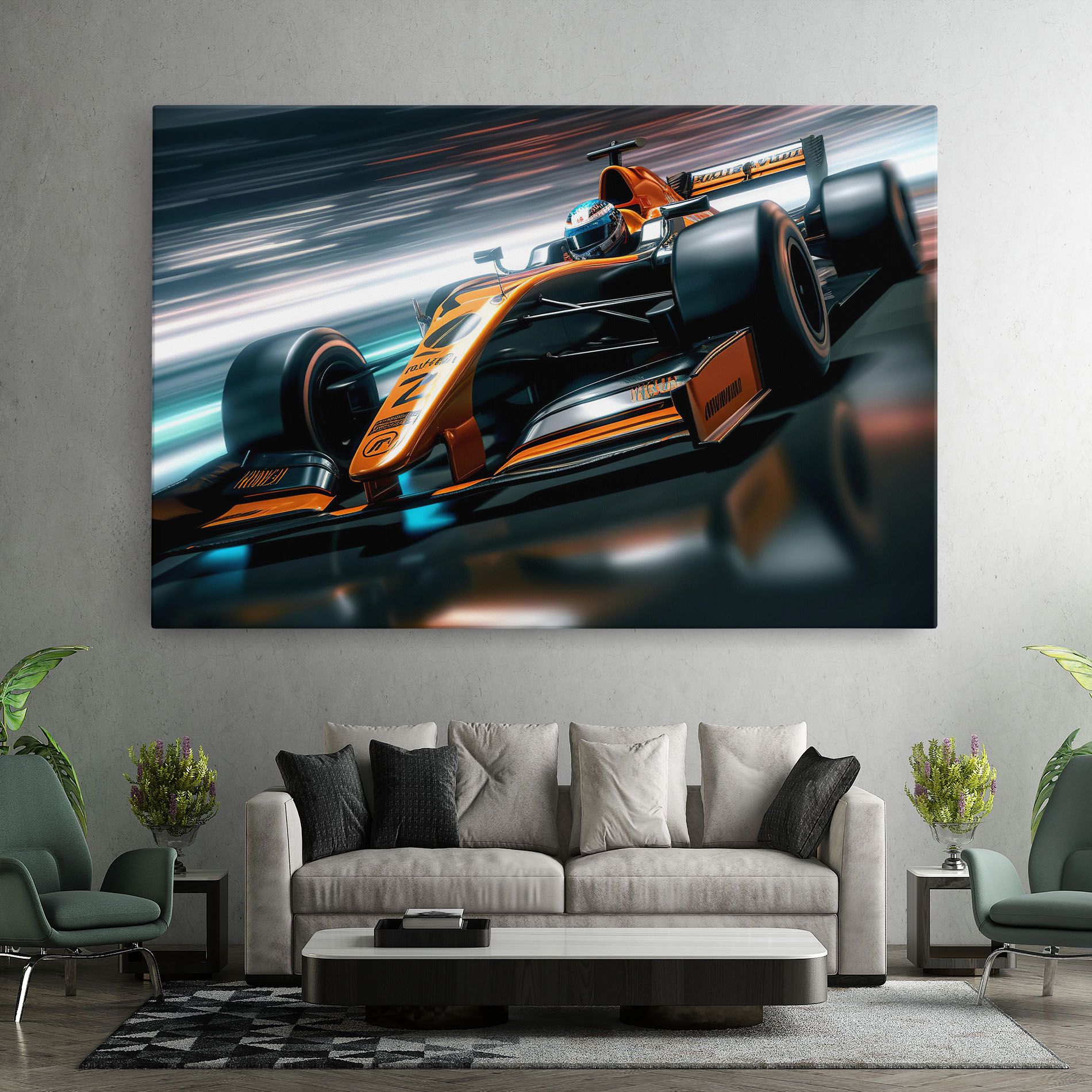 Orange F1 Car mockup 7