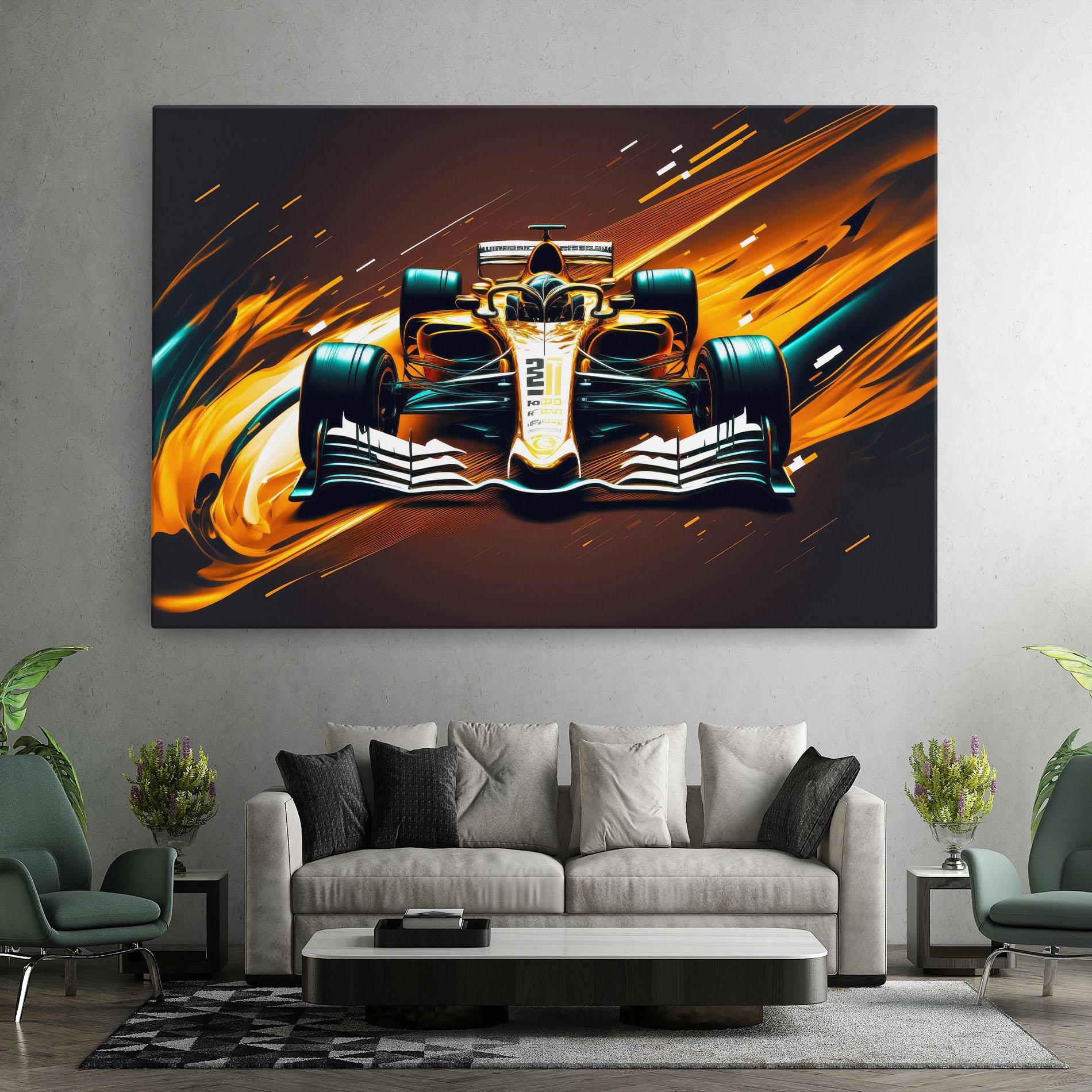 Leinwandbild Orange Racing Car mockup 7