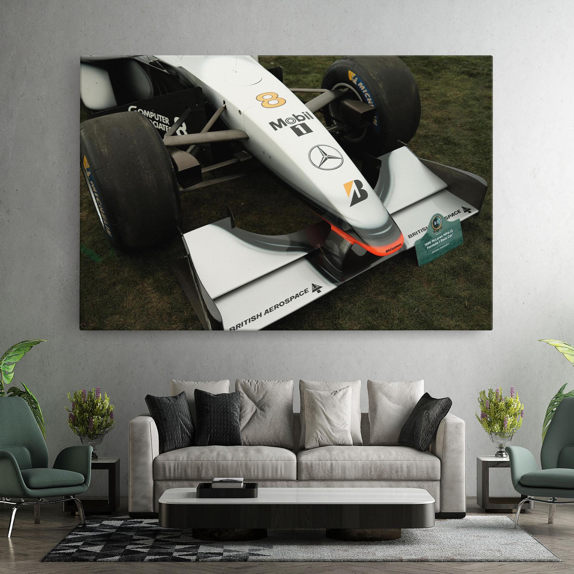 Leinwandbild White F1 Car mockup 7