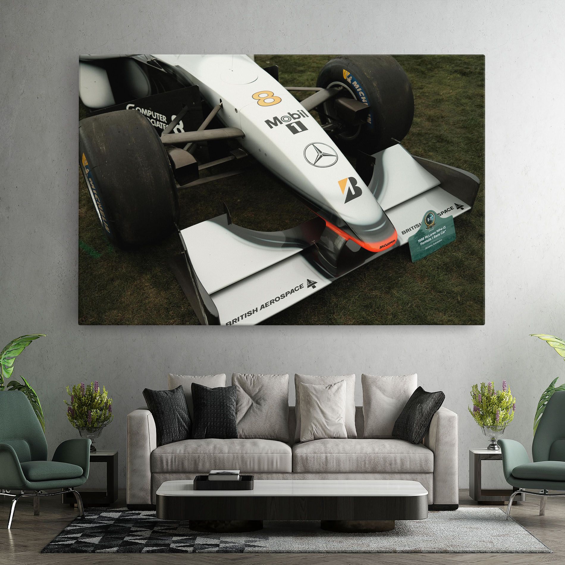 White F1 Car mockup 7