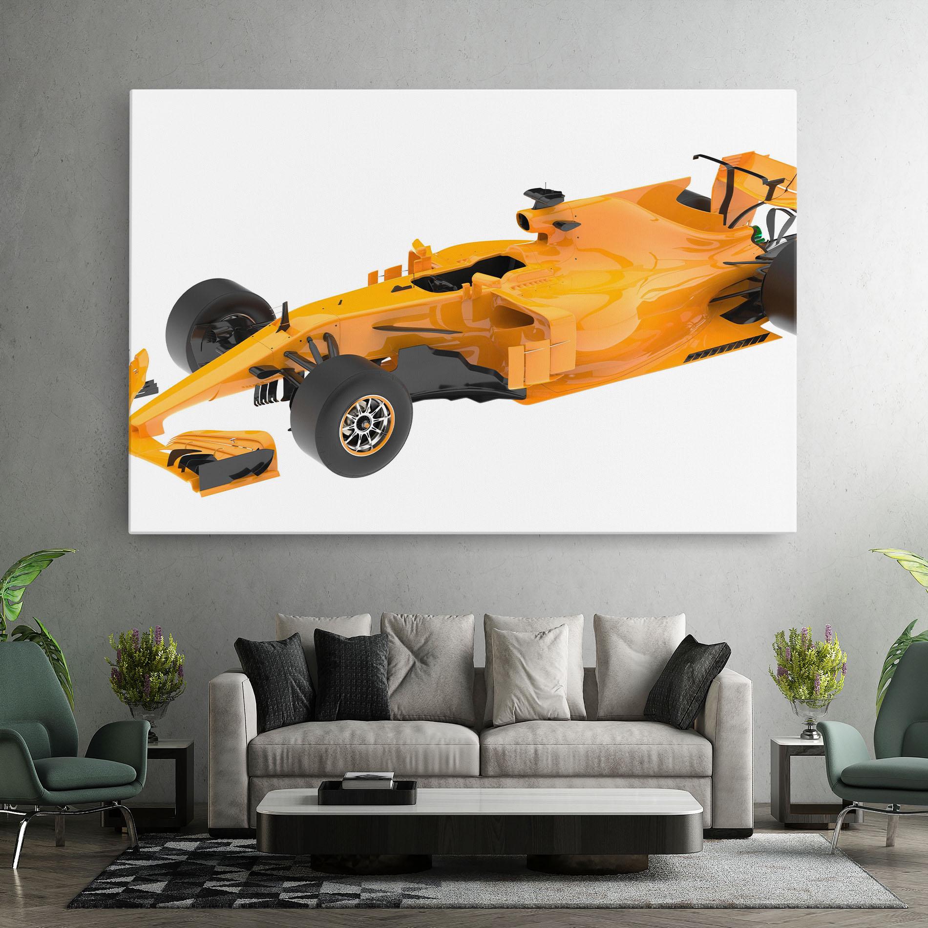 Leinwandbild Yellow F1 Toy mockup 7