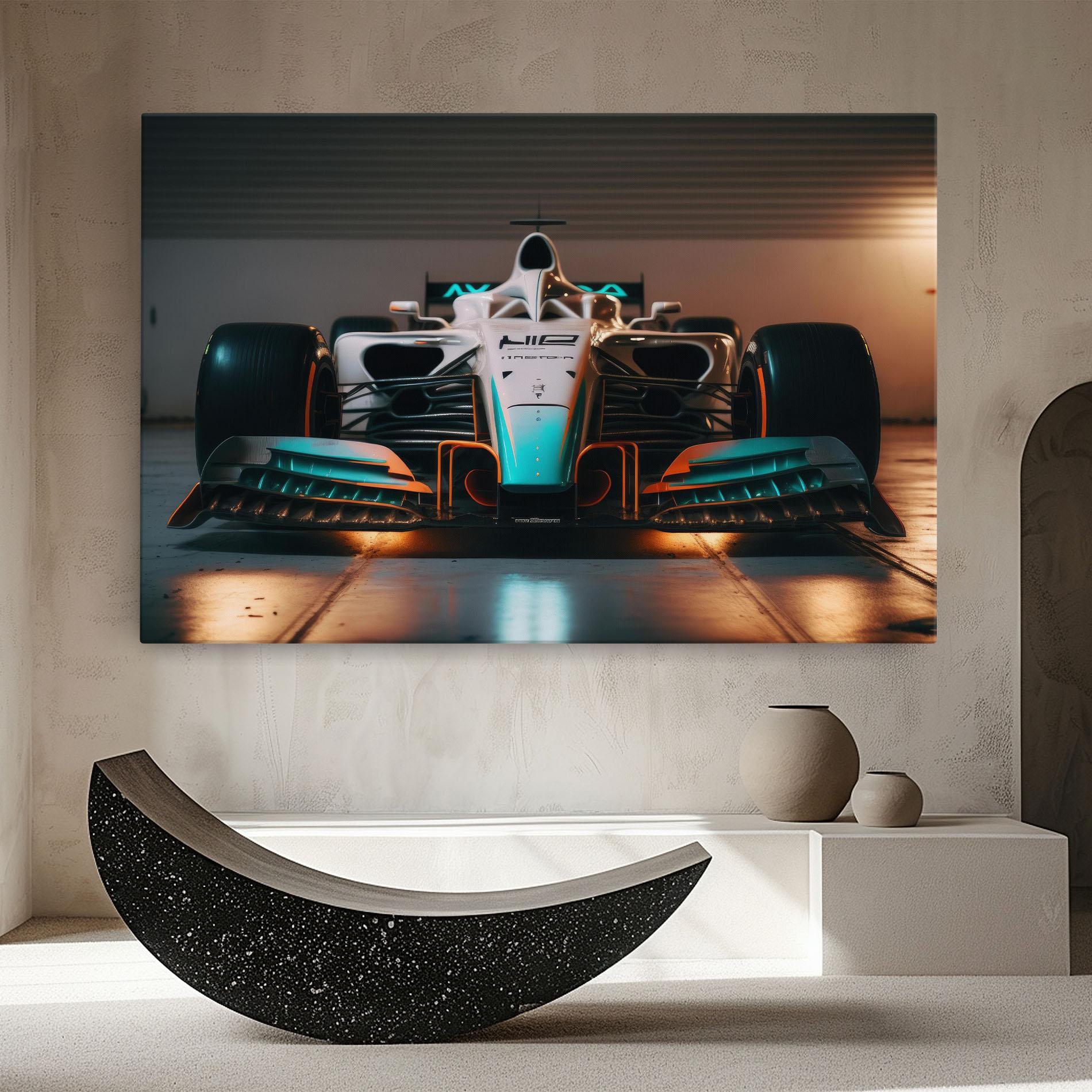 Leinwandbild Blue White F1 mockup 8