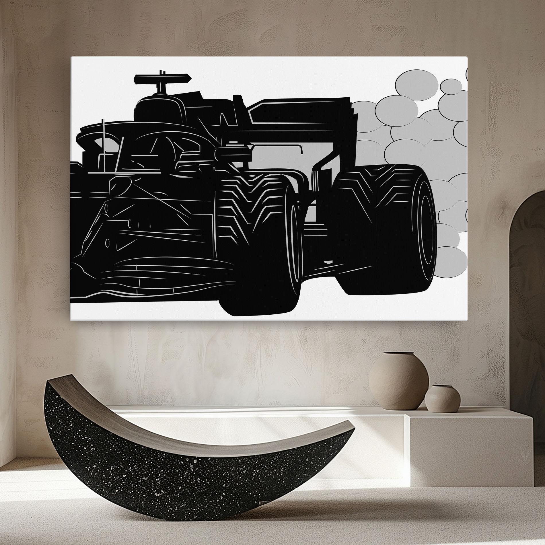 Leinwandbild Car F1 Smoke mockup 8