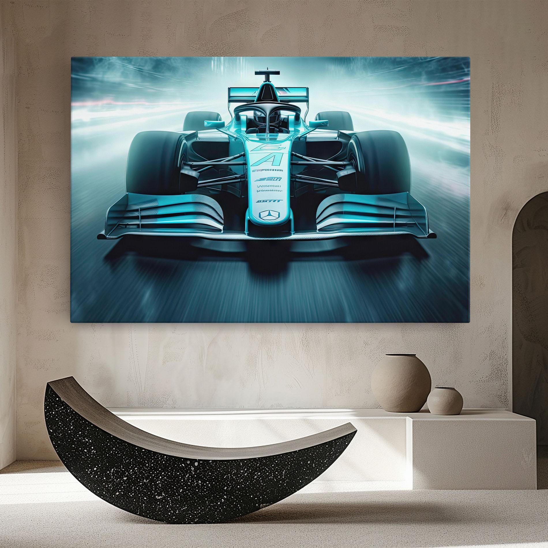 Leinwandbild F1 Smoke Cars mockup 8