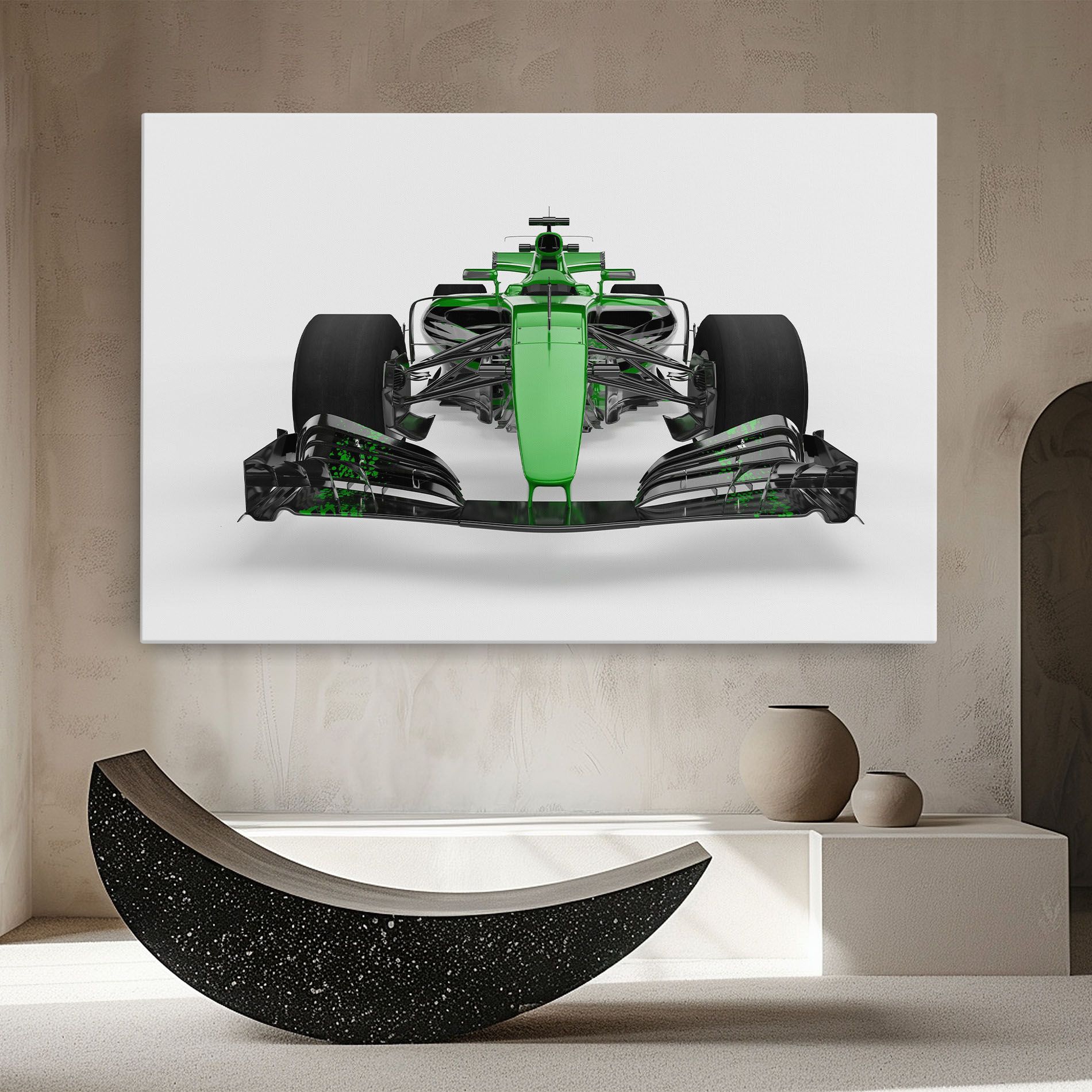 Green F1 Car mockup 8