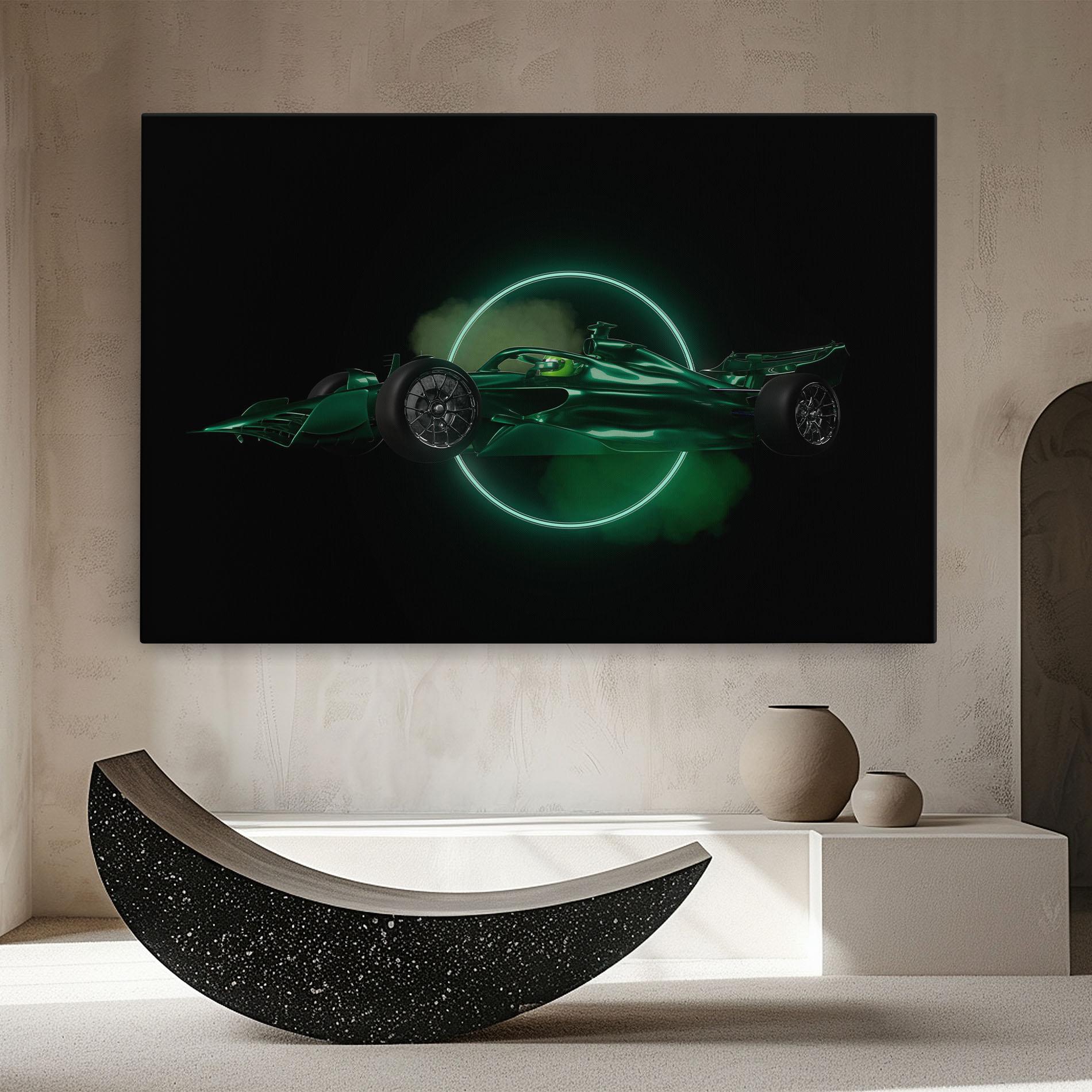 Leinwandbild Green Racing Car mockup 8