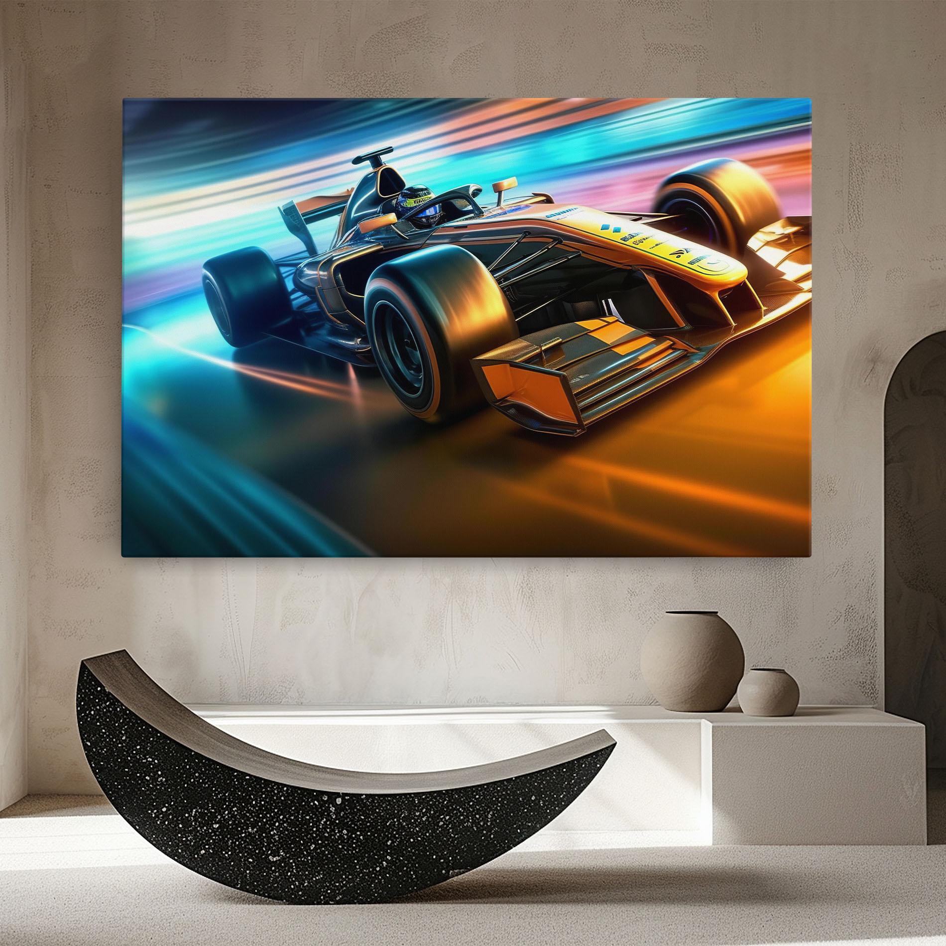 Leinwandbild Yellow Blue F1 mockup 8