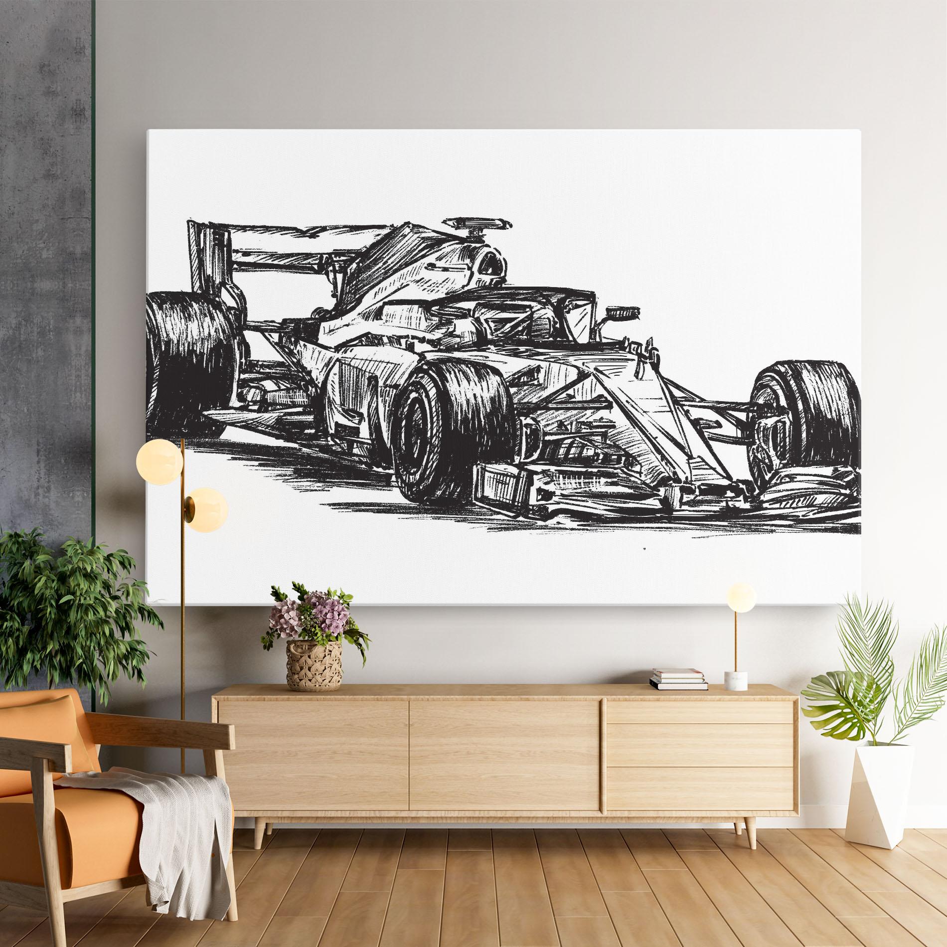 Leinwandbild Black Line F1 mockup 9