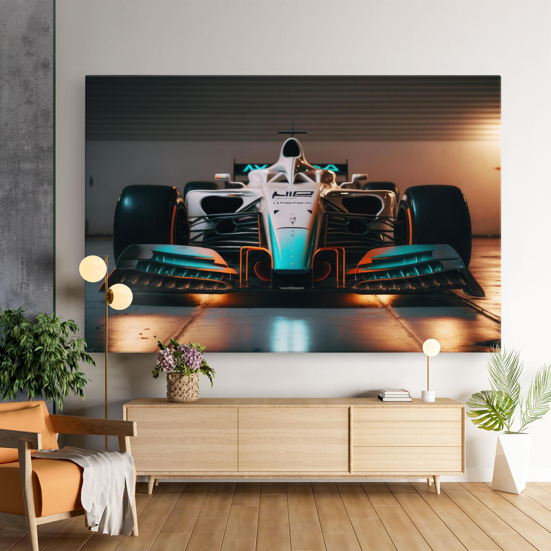 Leinwandbild Blue White F1 mockup 9