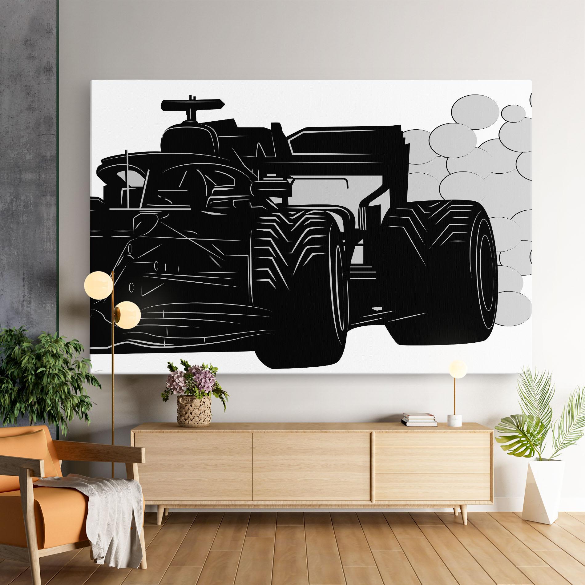 Leinwandbild Car F1 Smoke mockup 9