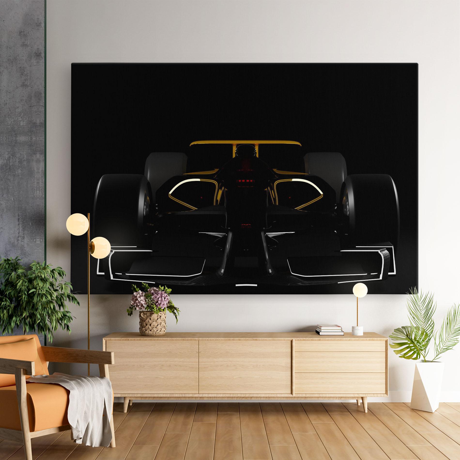 Leinwandbild Dark F1 Car mockup 9