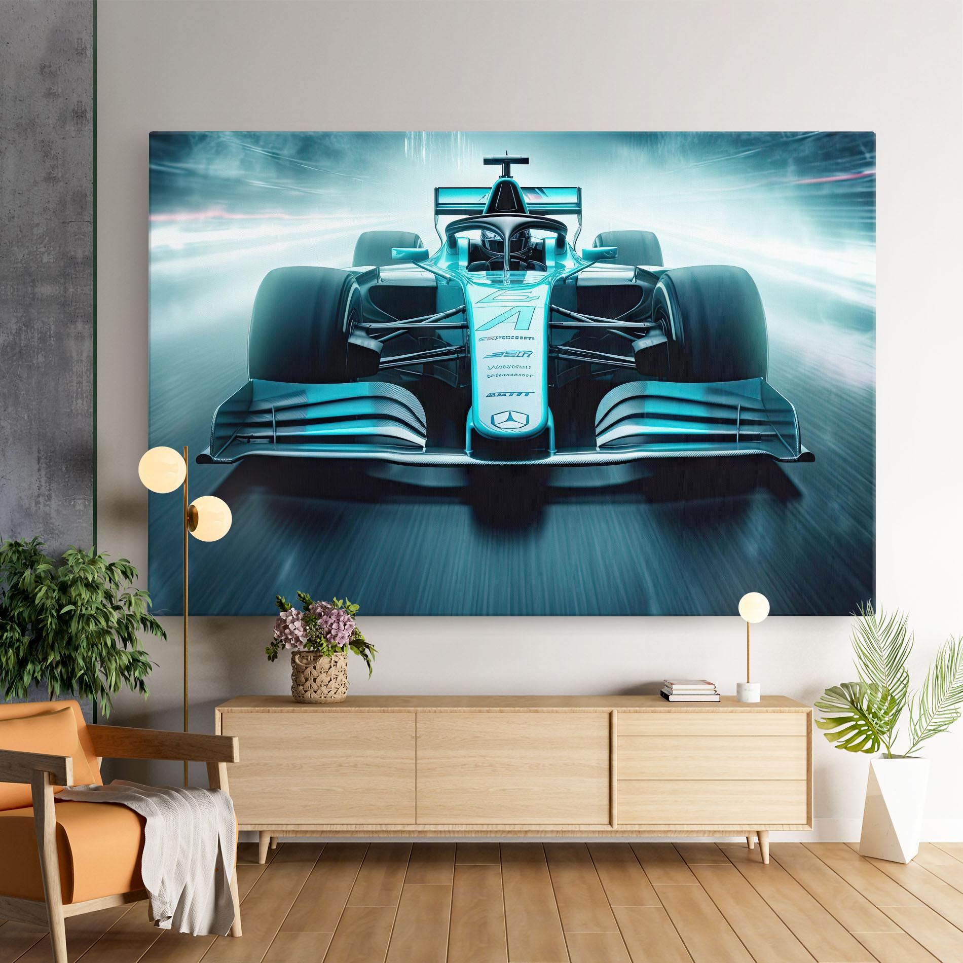 Leinwandbild F1 Smoke Cars mockup 9