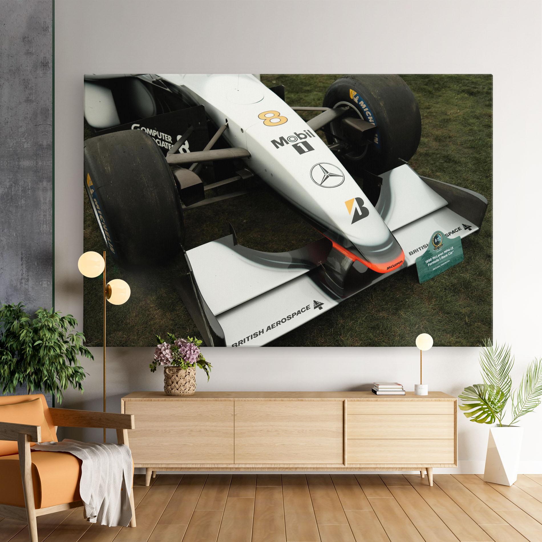 Leinwandbild White F1 Car mockup 9