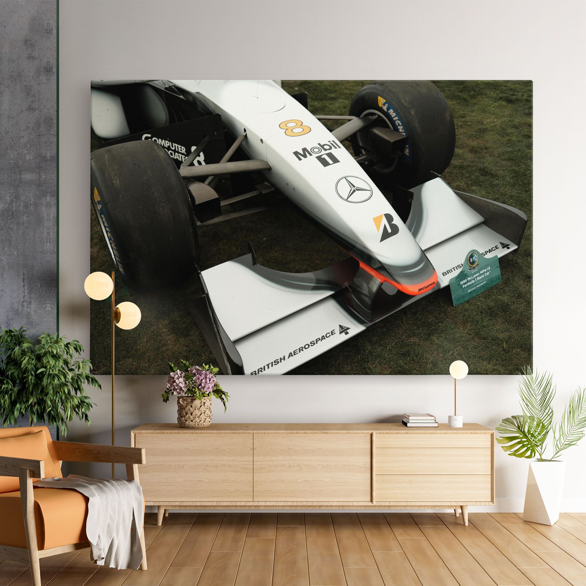 White F1 Car mockup 9