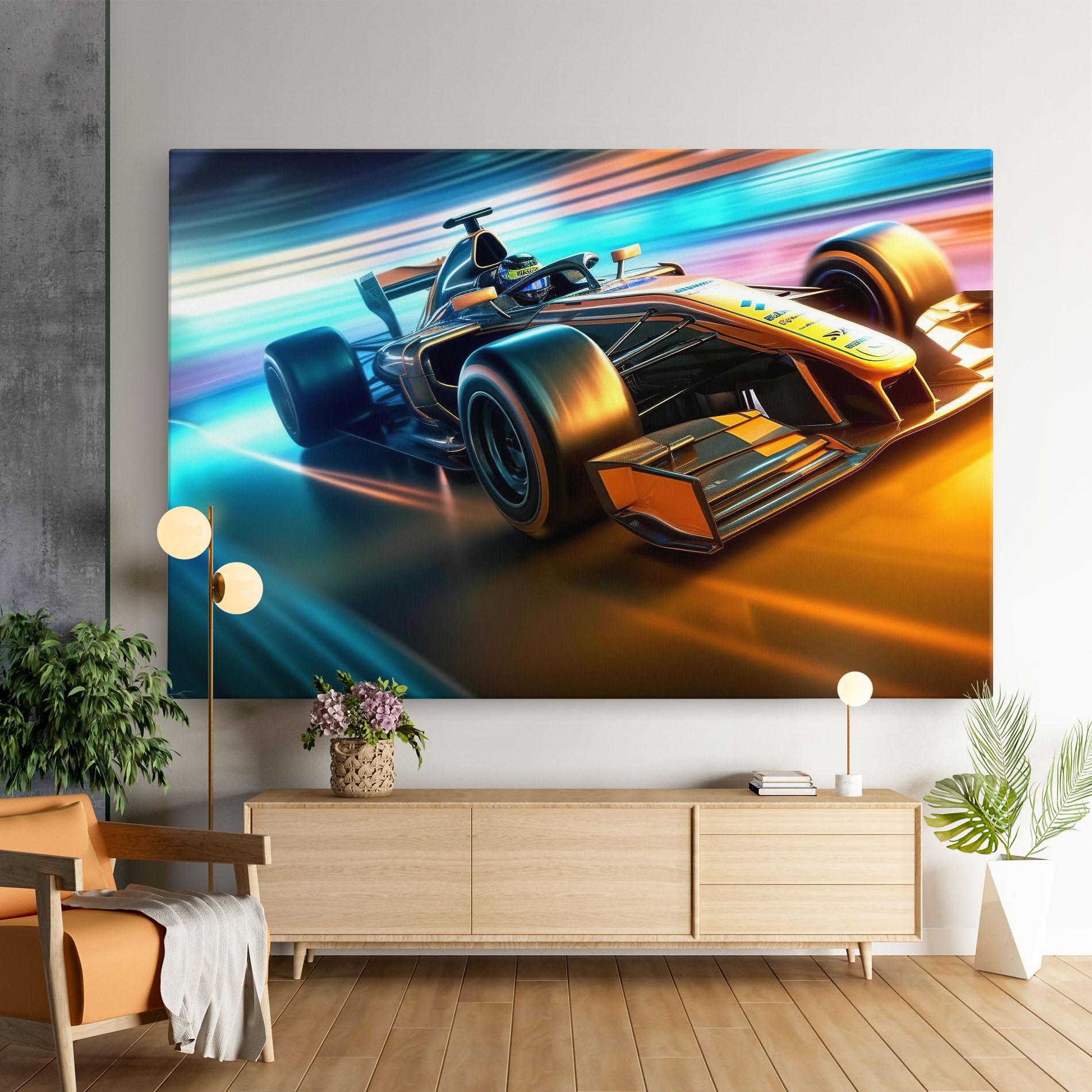 Leinwandbild Yellow Blue F1 mockup 9