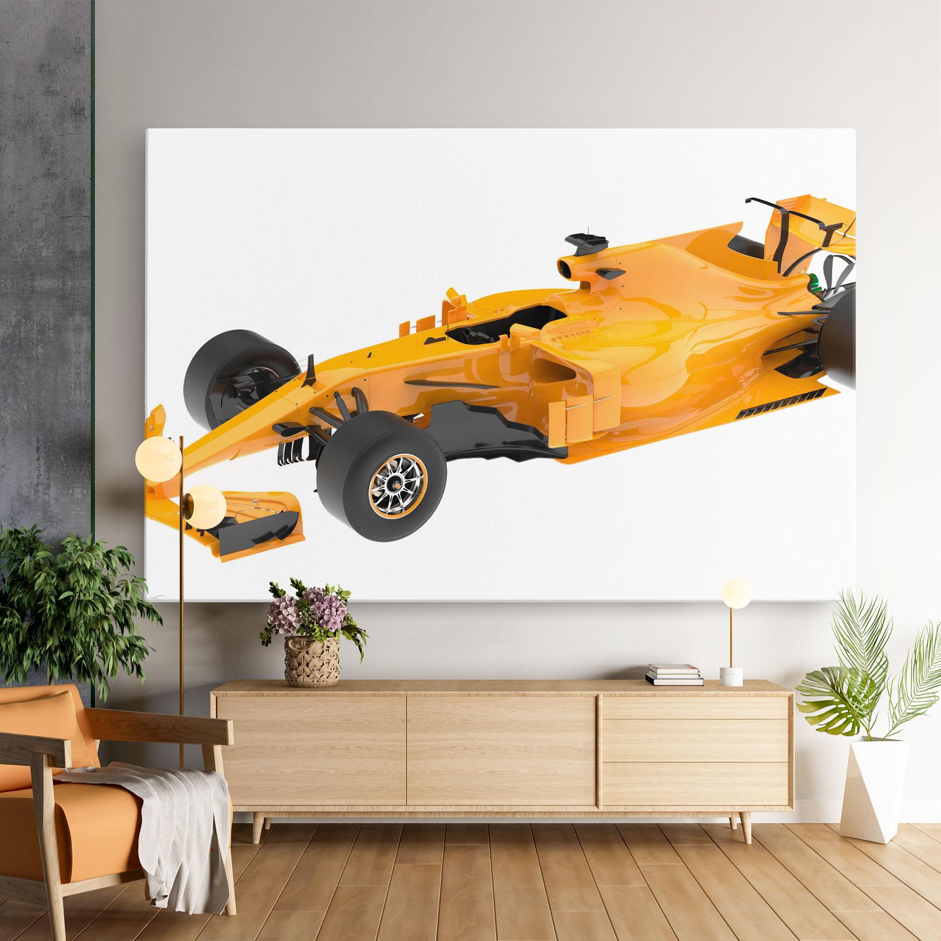 Leinwandbild Yellow F1 Toy mockup 9