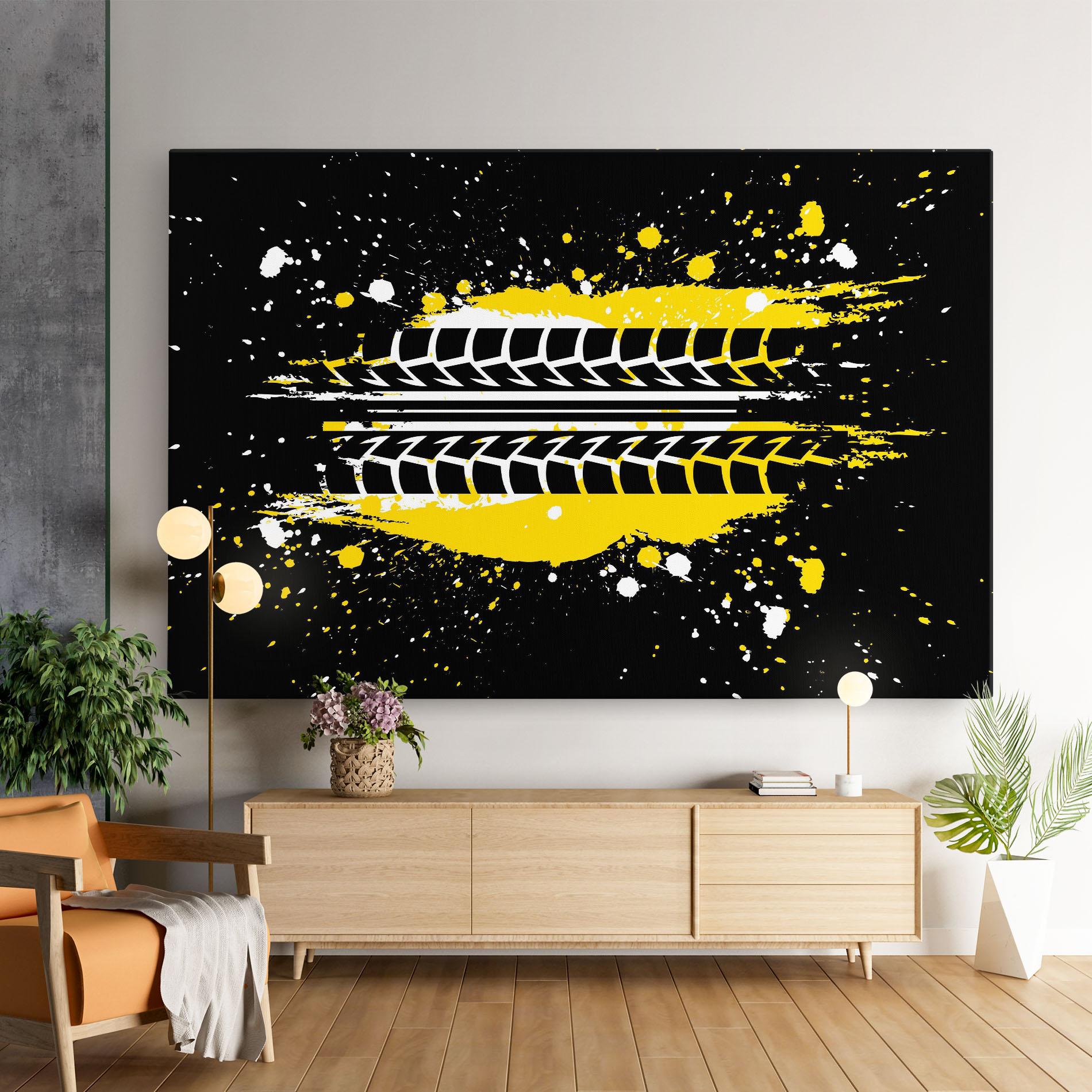 Leinwandbild Yellow Traces mockup 9