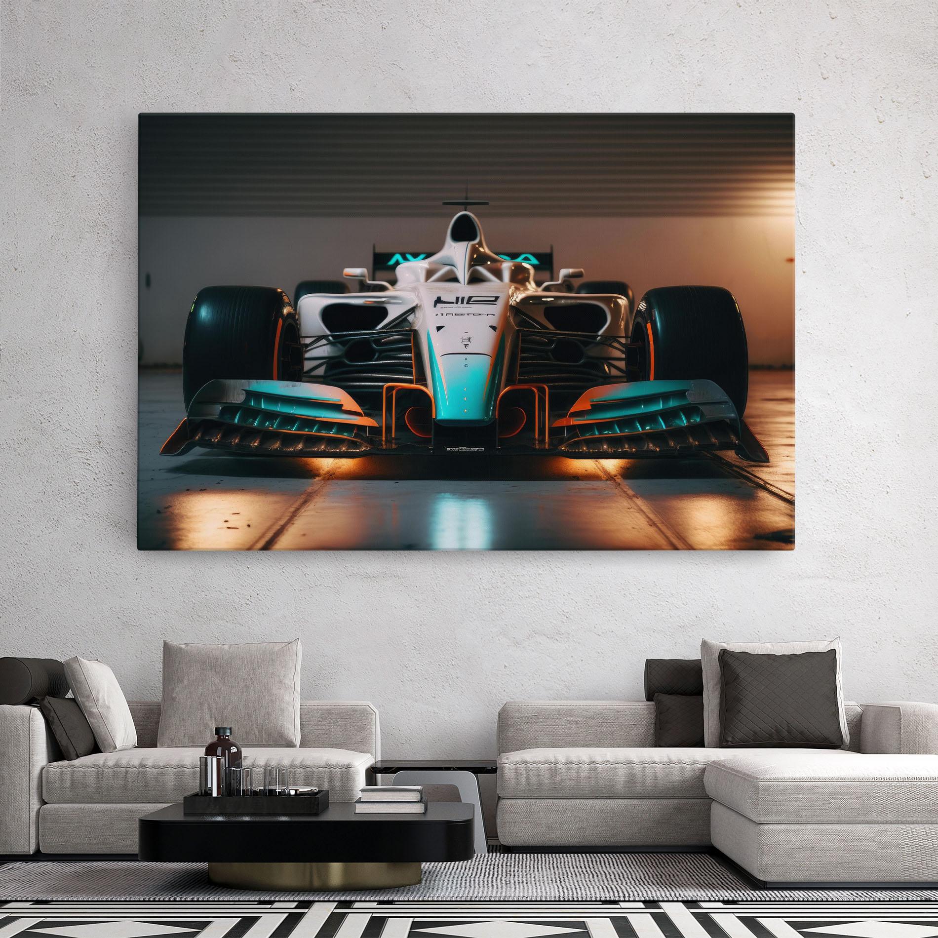 Leinwandbild Blue White F1 mockup 2