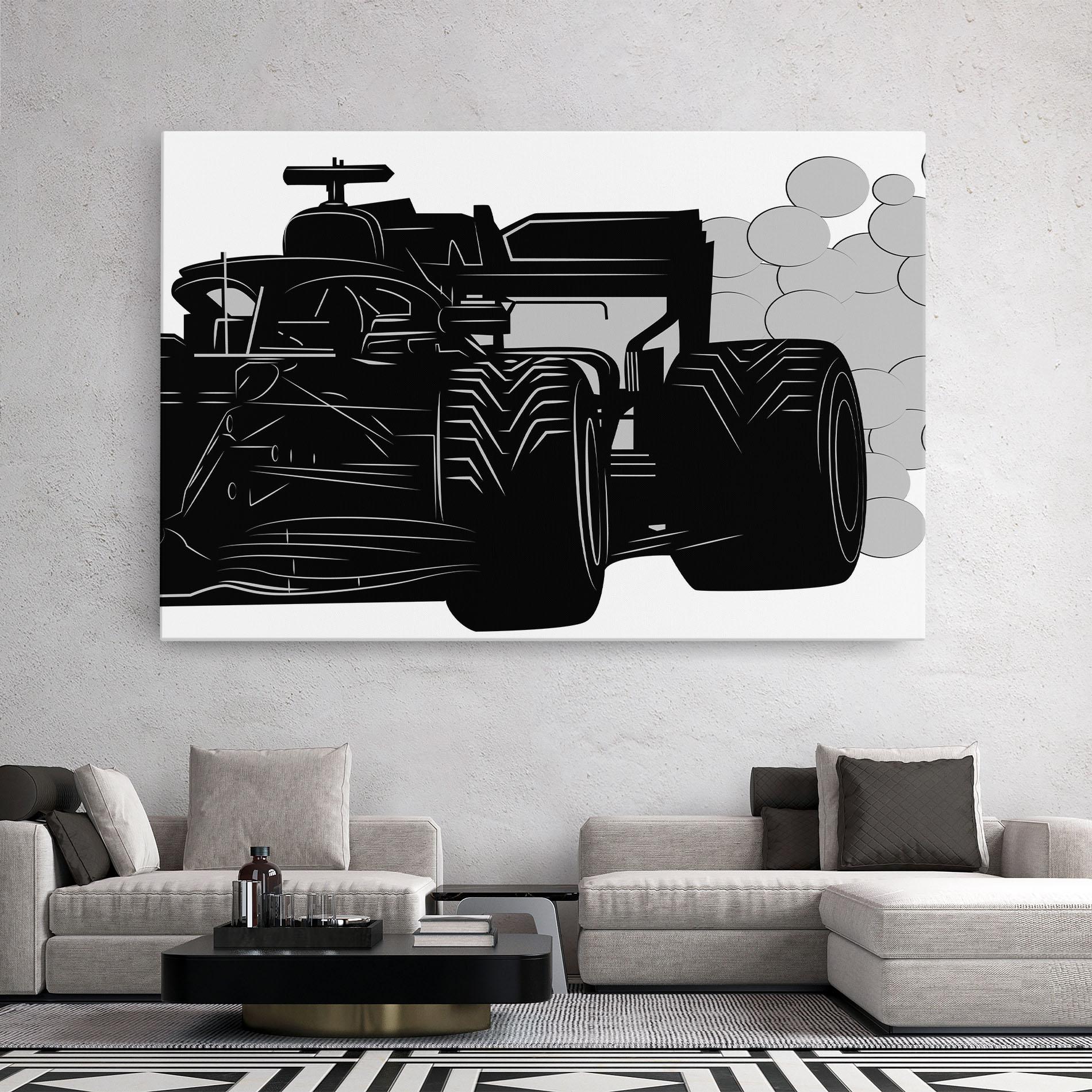 Leinwandbild Car F1 Smoke mockup 2