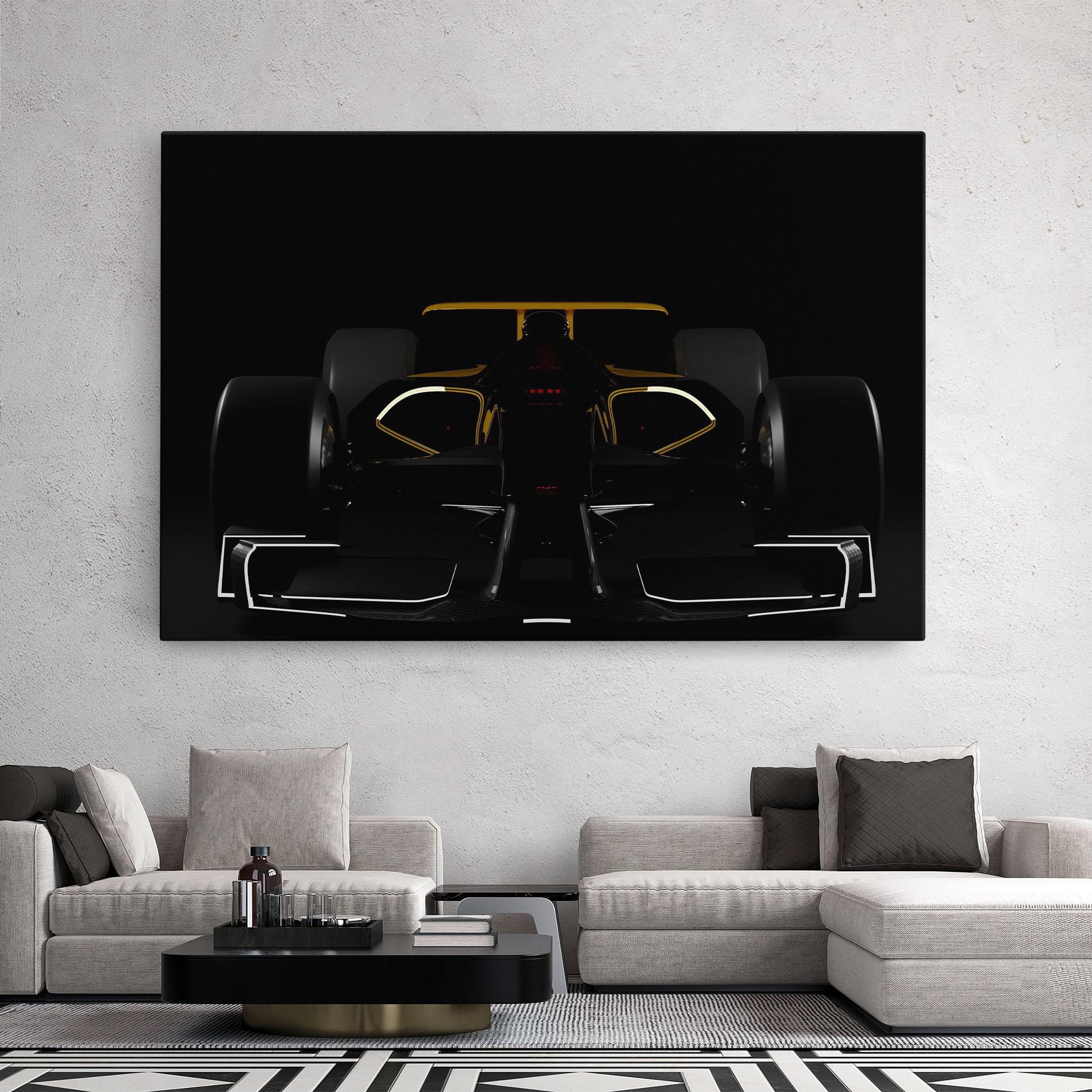 Leinwandbild Dark F1 Car mockup 2